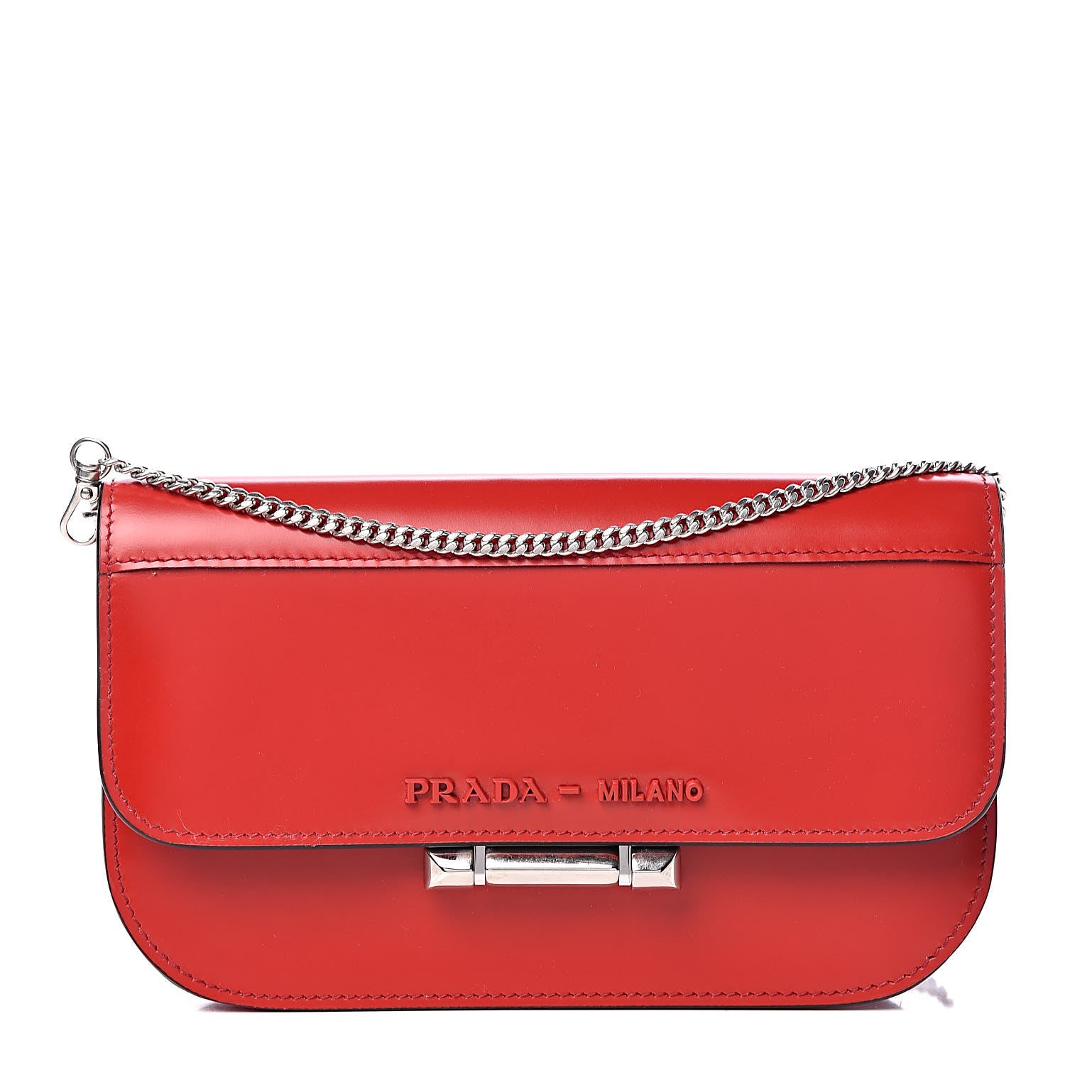 Prada Spazzolato Sybille Monochrome Crossbody Bag Rosso 1 of 10