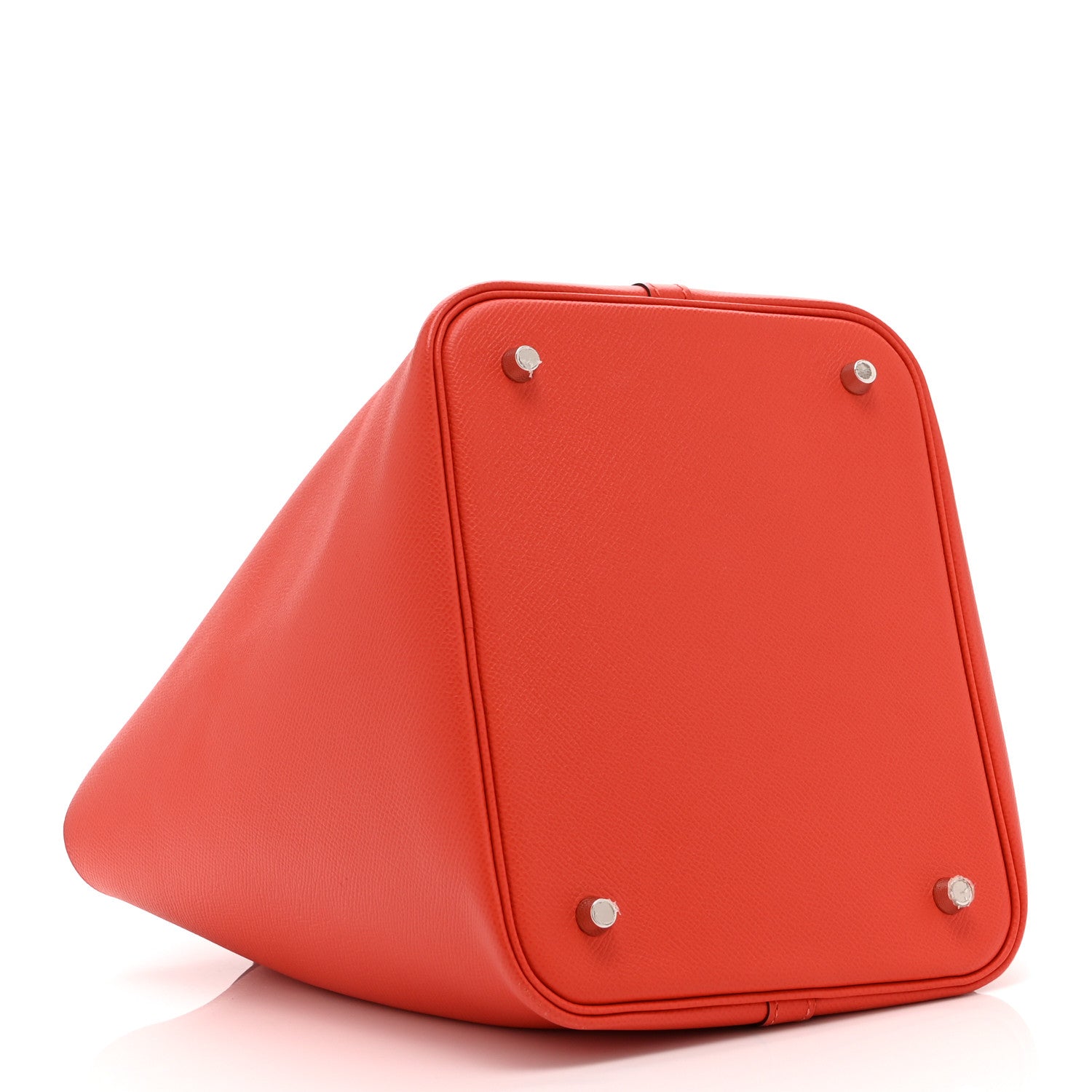 Hermes Epsom Tressage De Cuir Picotin Lock 22 MM Rouge Coeur Bleu du Nord Rouge H 4 of 10