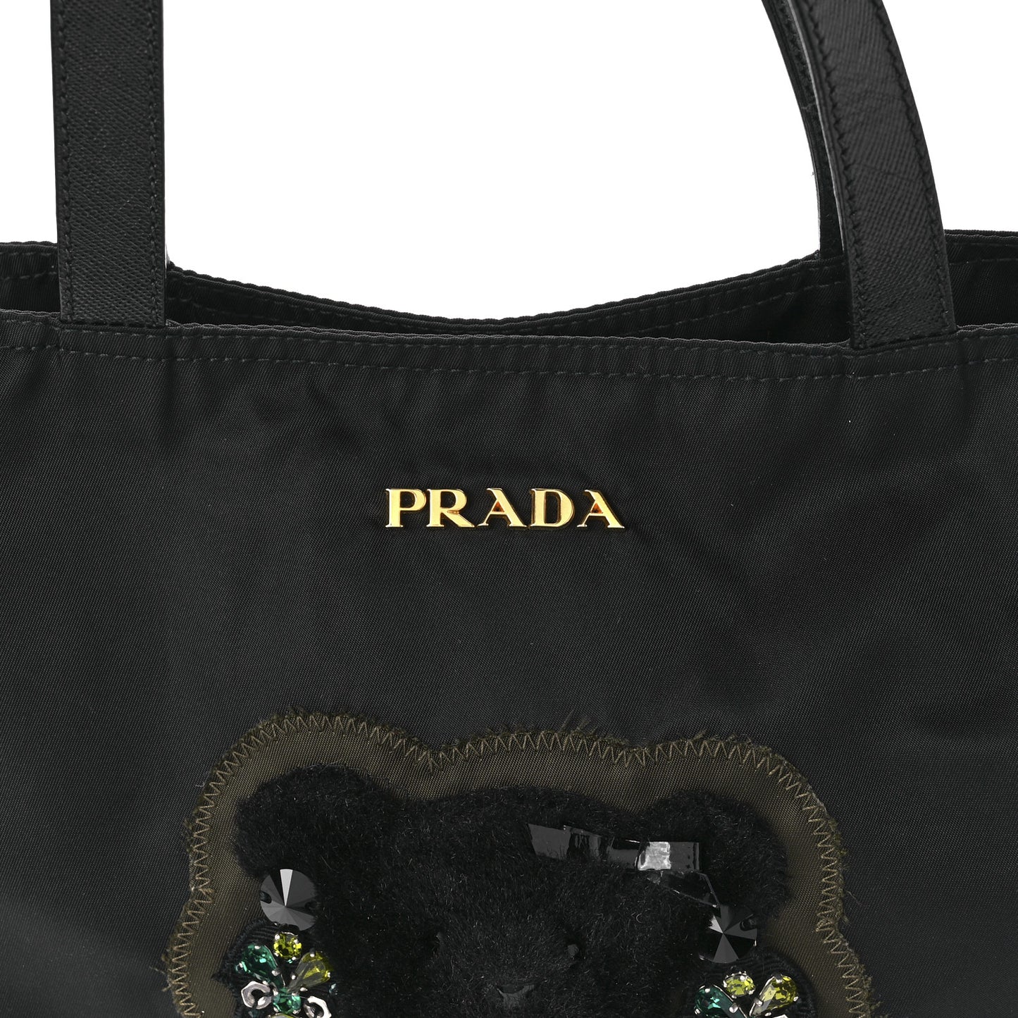 Tessuto Nylon Teddy Bear Tote Black
