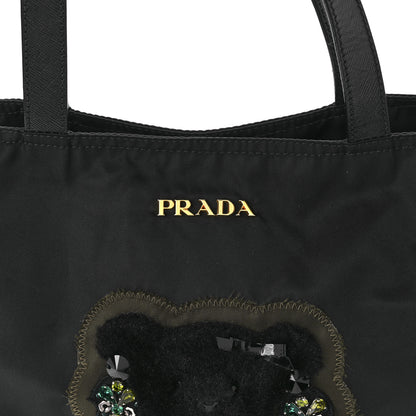 Prada Tessuto Nylon Teddy Bear Tote Black 7 of 12