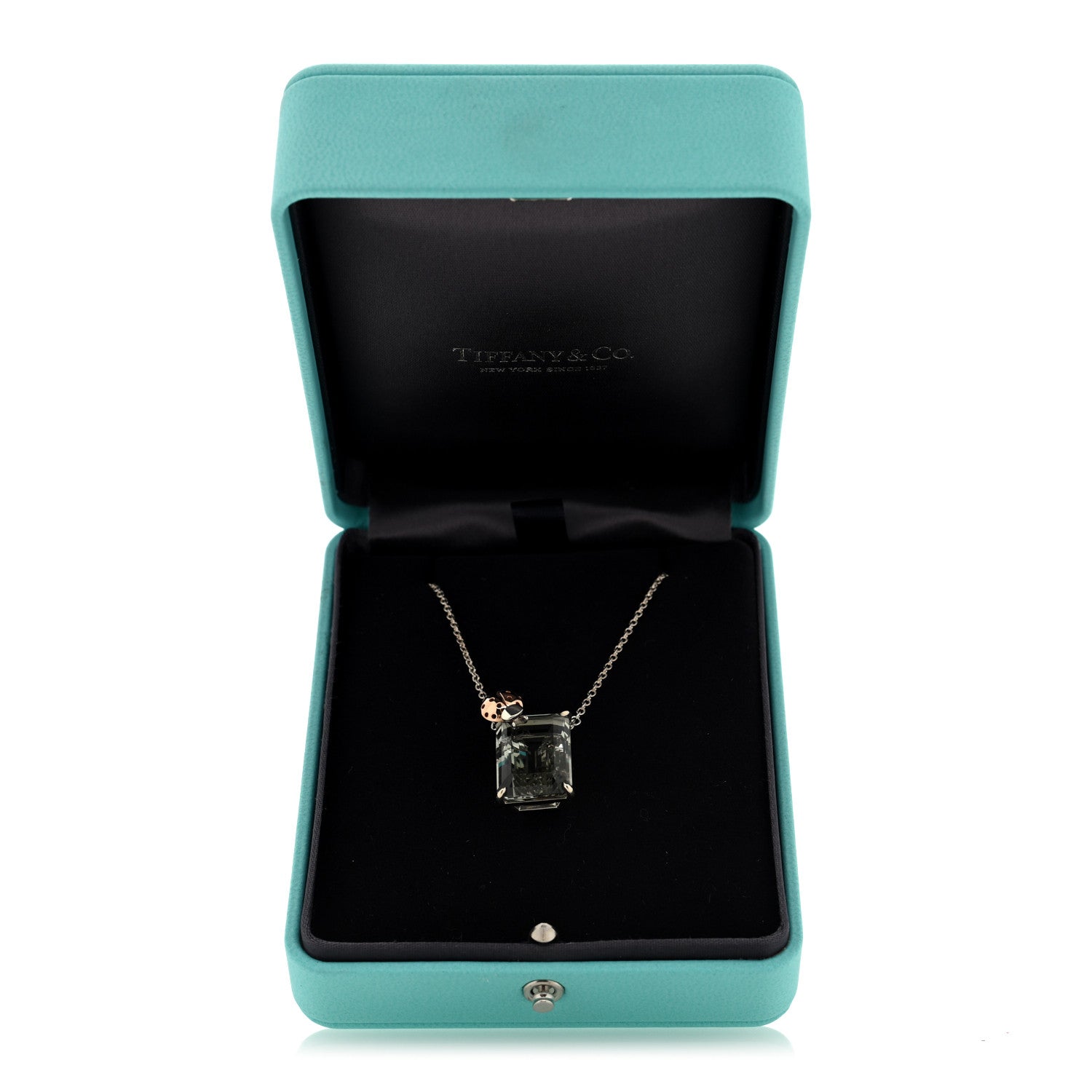 Tiffany Sterling Silver 18K Rose Gold Prasiolite Return to Tiffany Love Bugs Ladybug Necklace 5 of 5