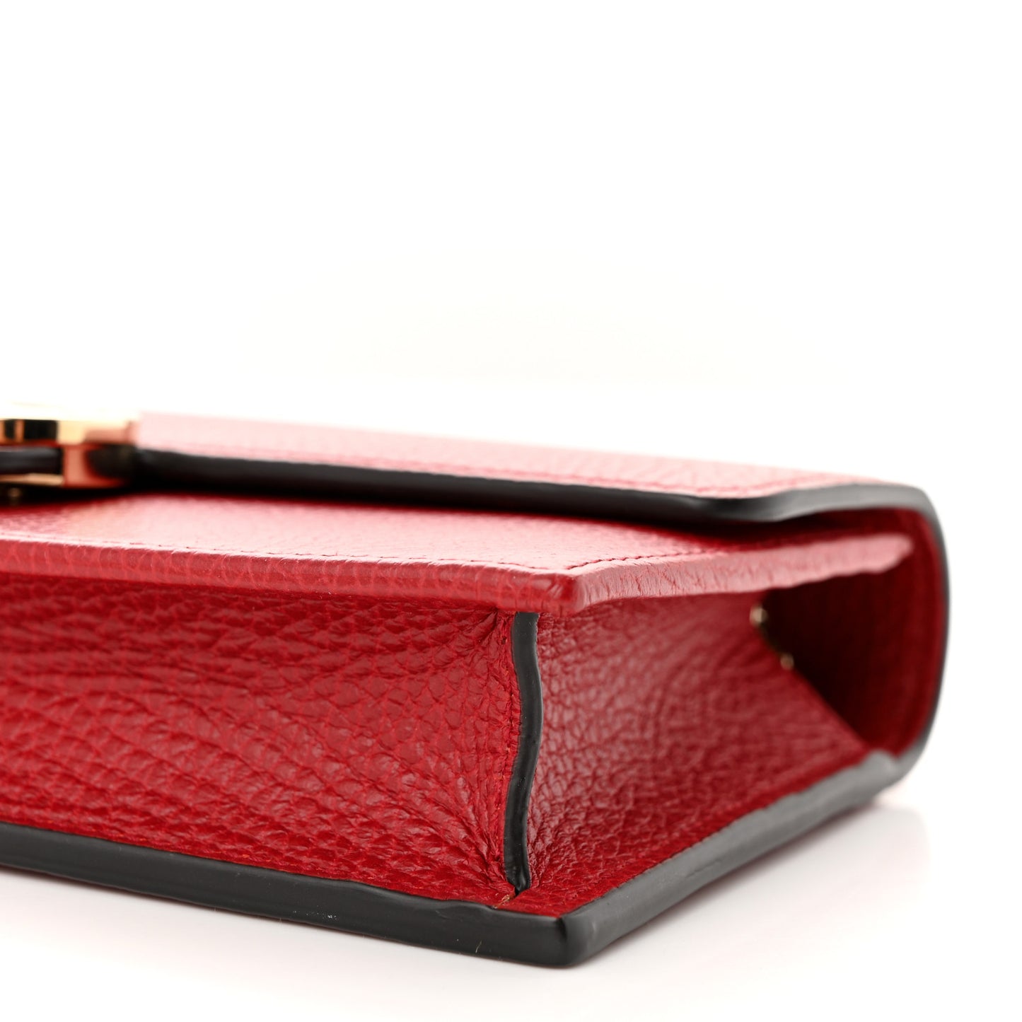 Dollar Calfskin Interlocking G Chain Wallet Red