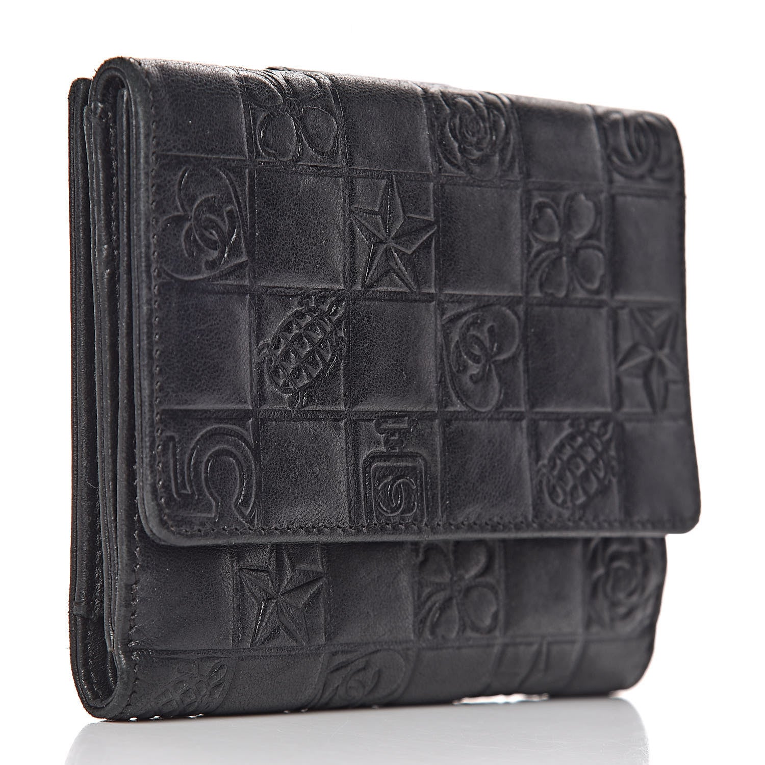 Chanel Lambskin Precious Symbols French Wallet Black 3 of 10