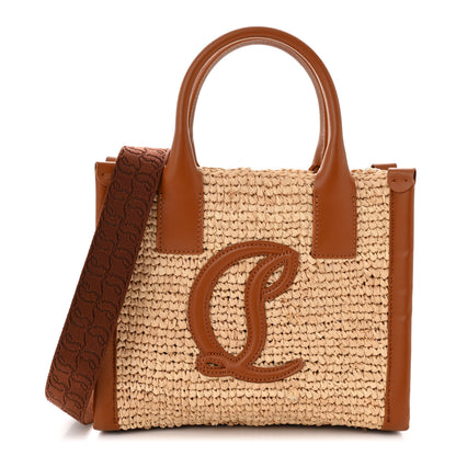 Christian Louboutin Raffia Calfskin Mini By My Side Tote Beige 1 of 10