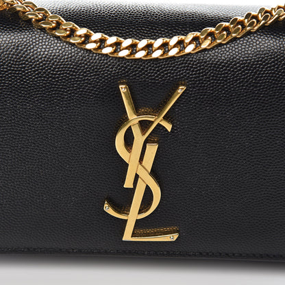 Saint Laurent Grain De Poudre Small Monogram Kate Satchel Black 12 of 12