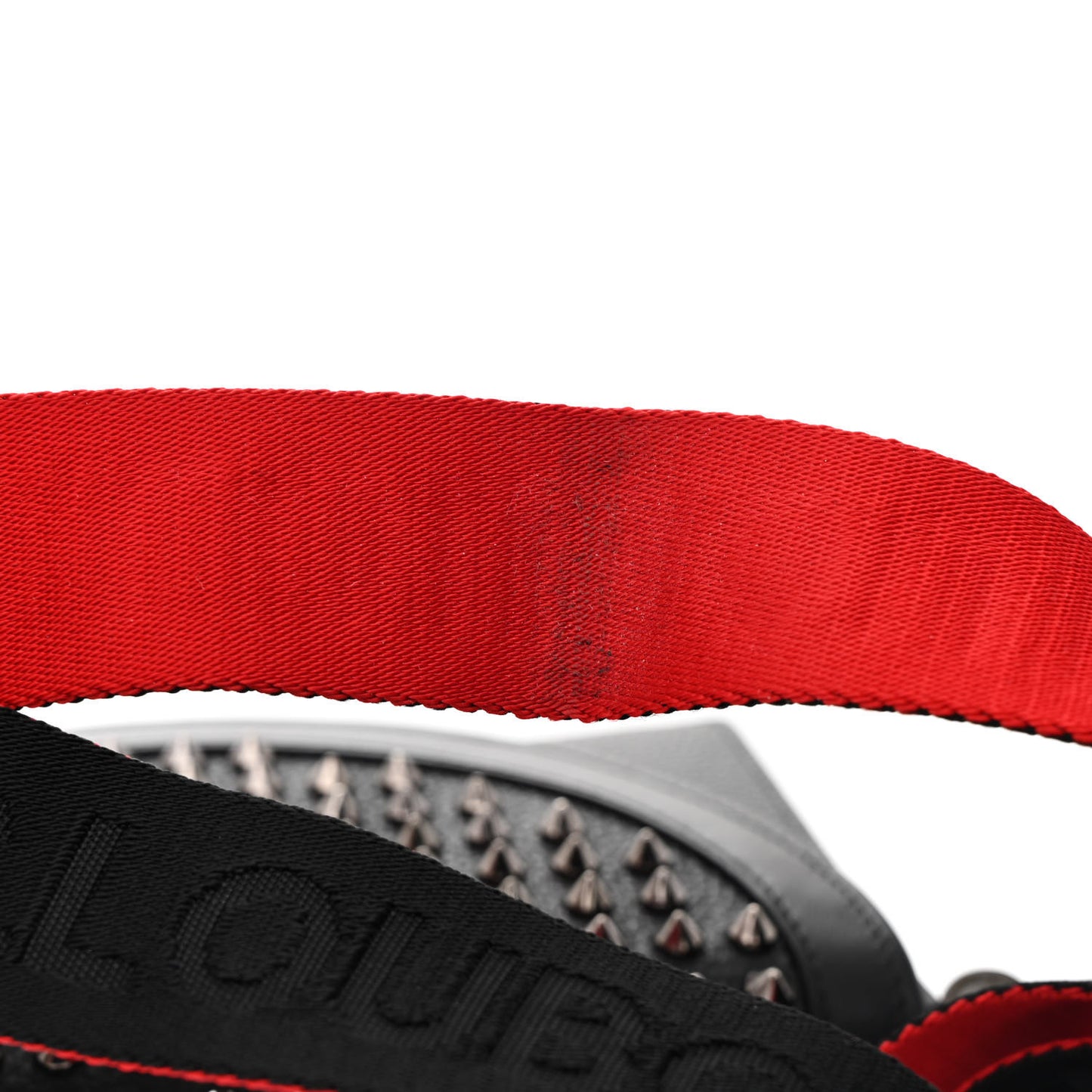 Calfskin Funky Spikes Wallet on Strap Black