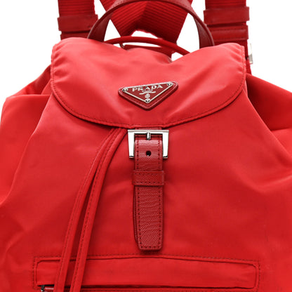 Prada Tessuto Nylon Saffiano Vela Medium Backpack Rosso 9 of 14