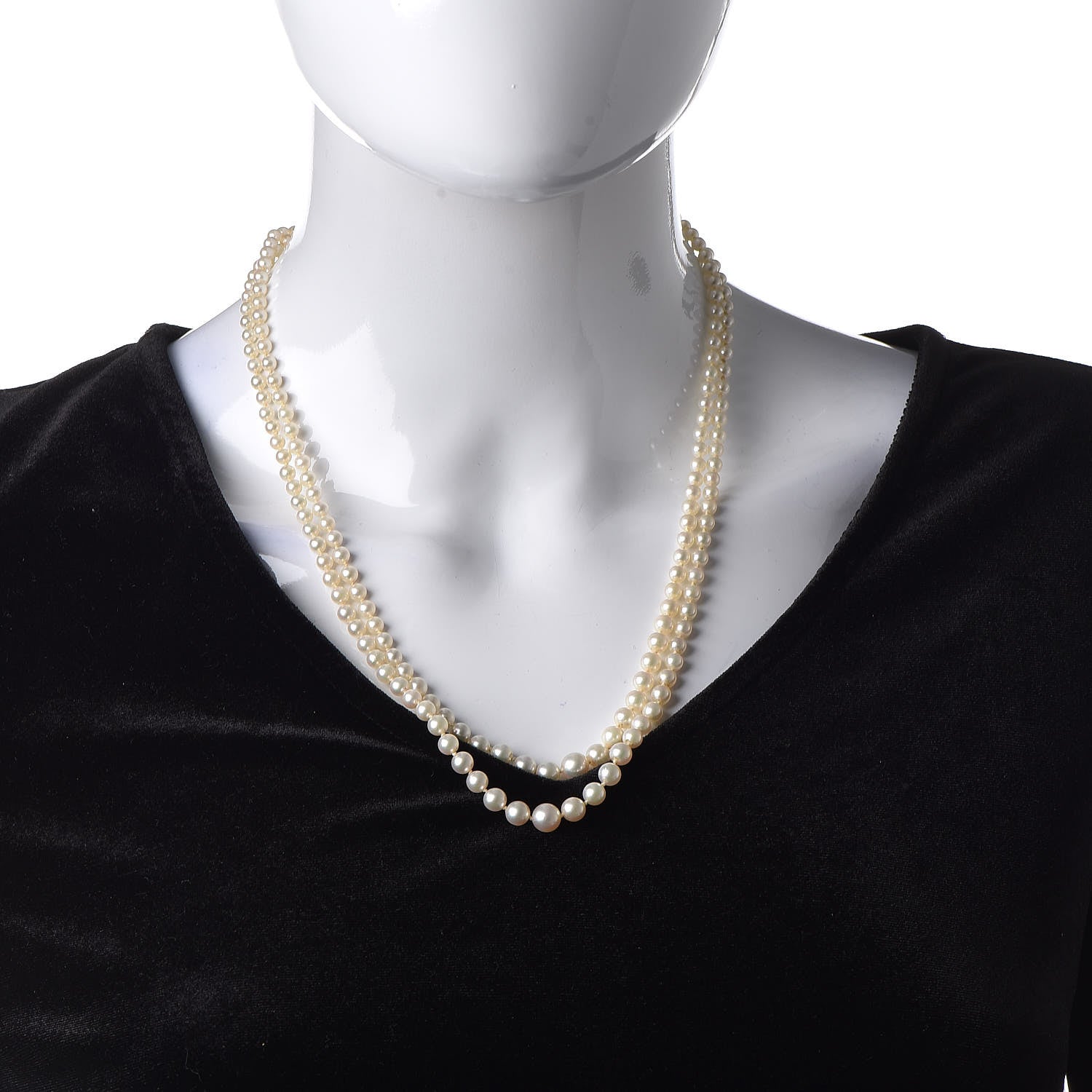 Mikimoto Sterling Silver Akoya Pearl 3.5-7.5mm Double Strand Graduated Necklace 2 of 6