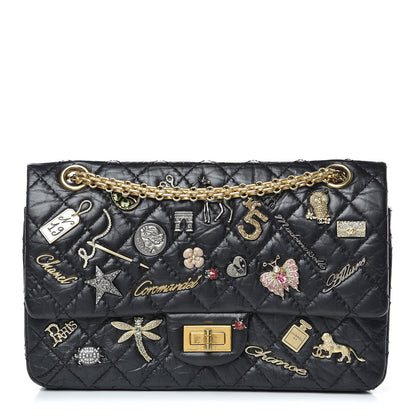 Chanel Aged Calfskin Lucky Charms 2.55 Reissue 225 Flap Black 1 of 11