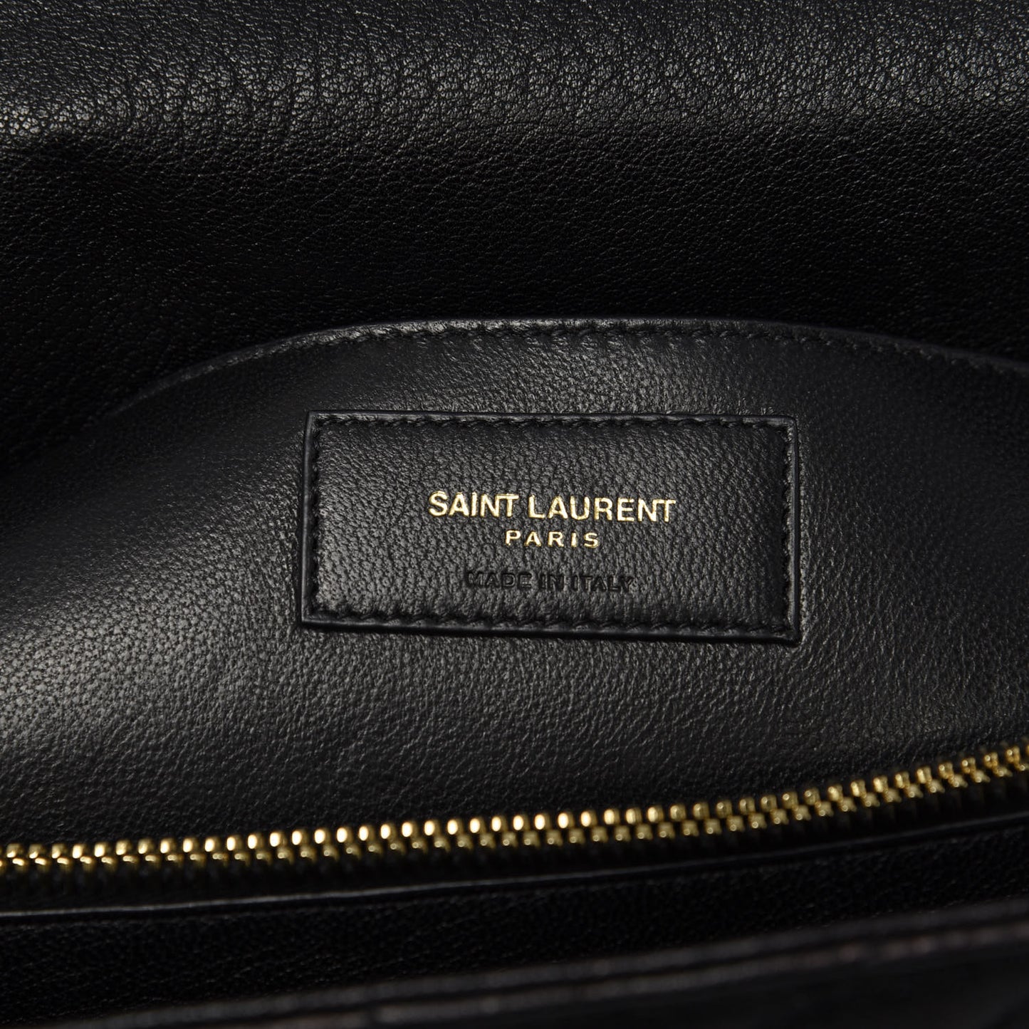 Sheepskin Matelasse Chevron Monogram Large College Satchel Black