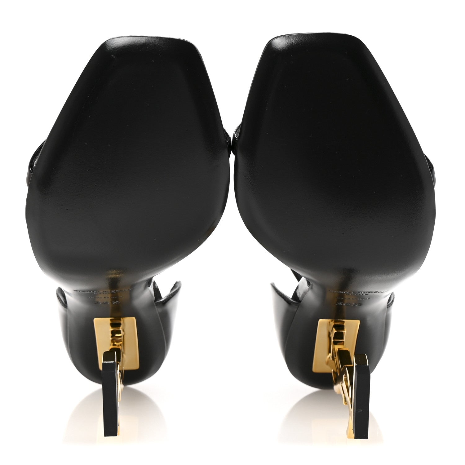 Saint Laurent Patent Calfskin Opyum 110 Sandals 36.5 Black Gold 11 of 18