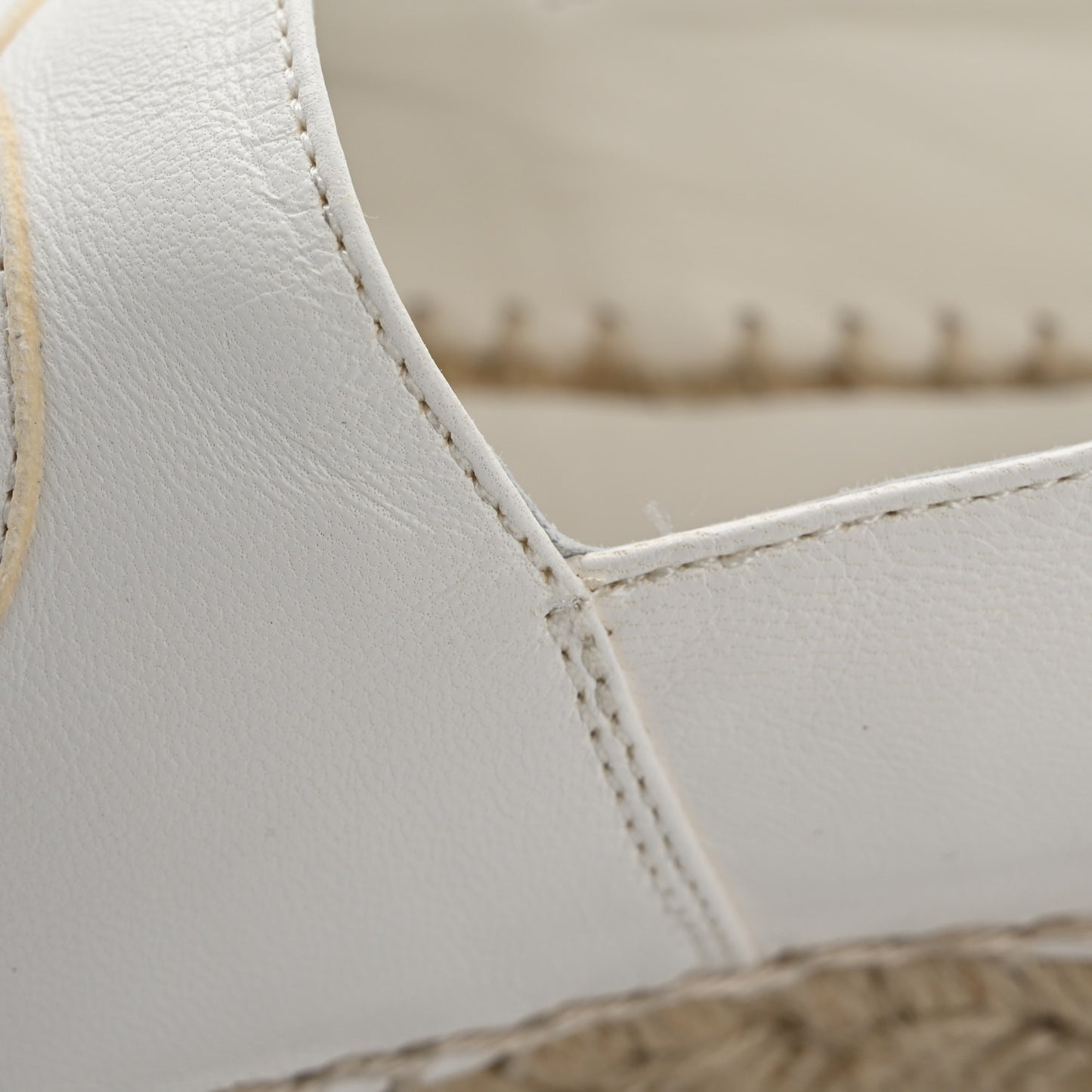 Lambskin CC Espadrilles 36 White Black