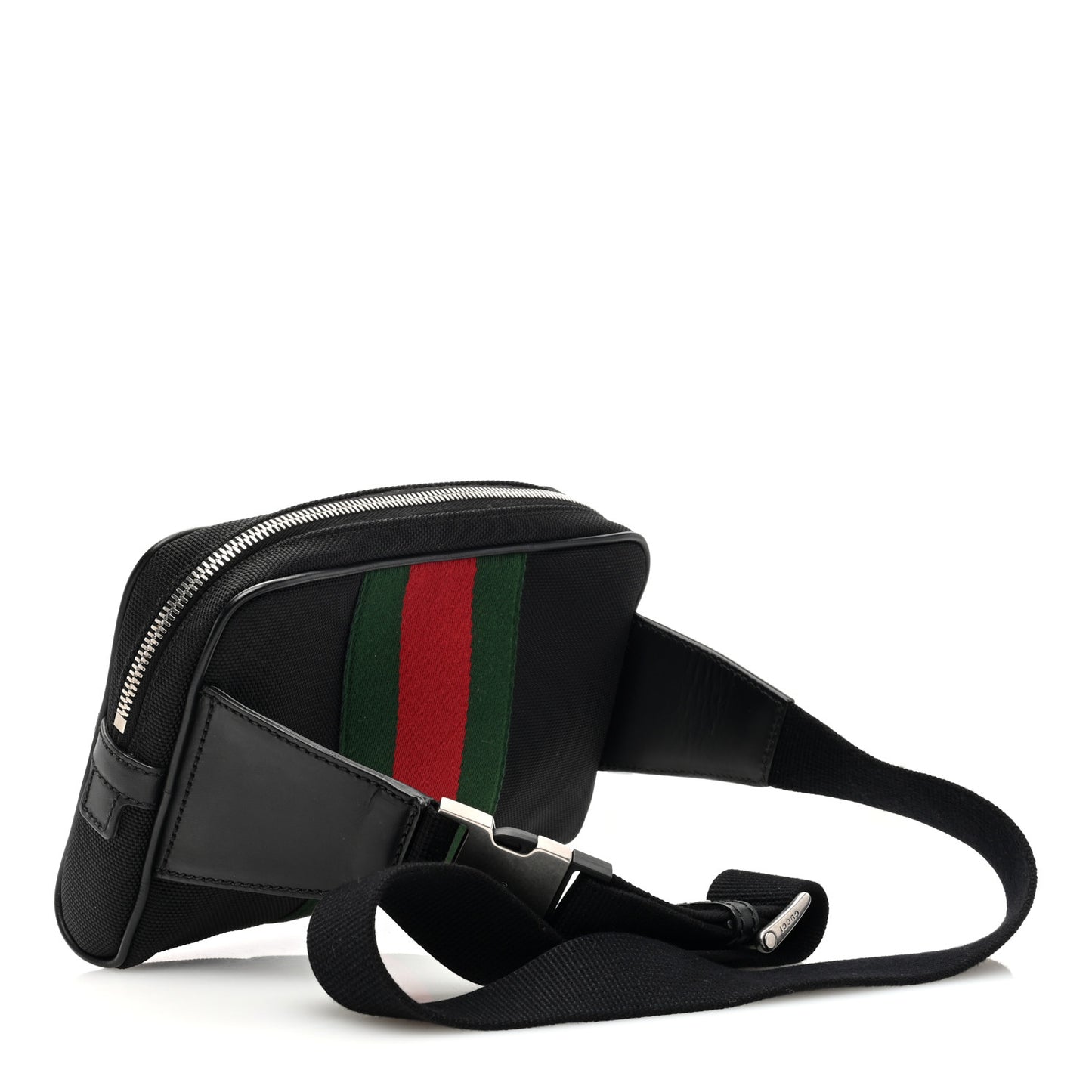 Canvas Web Slim Belt Bag Black