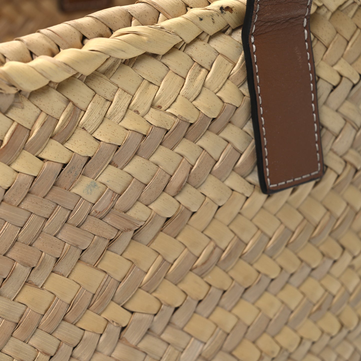 Raffia Basket Tote Bag Natural Tan