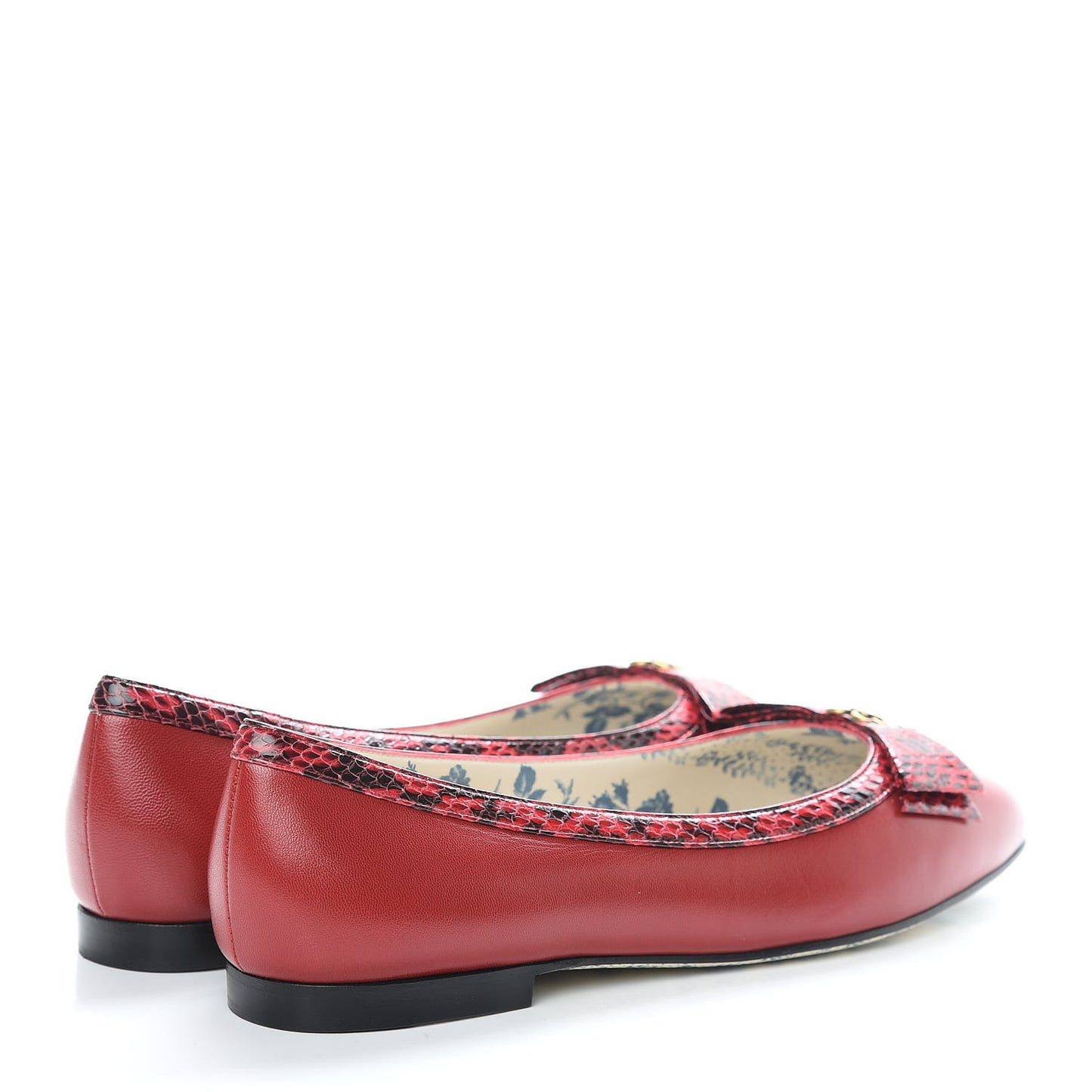 Malaga Kid Elaphe Yva Ballet Flats 38.5 Hibiscus Red