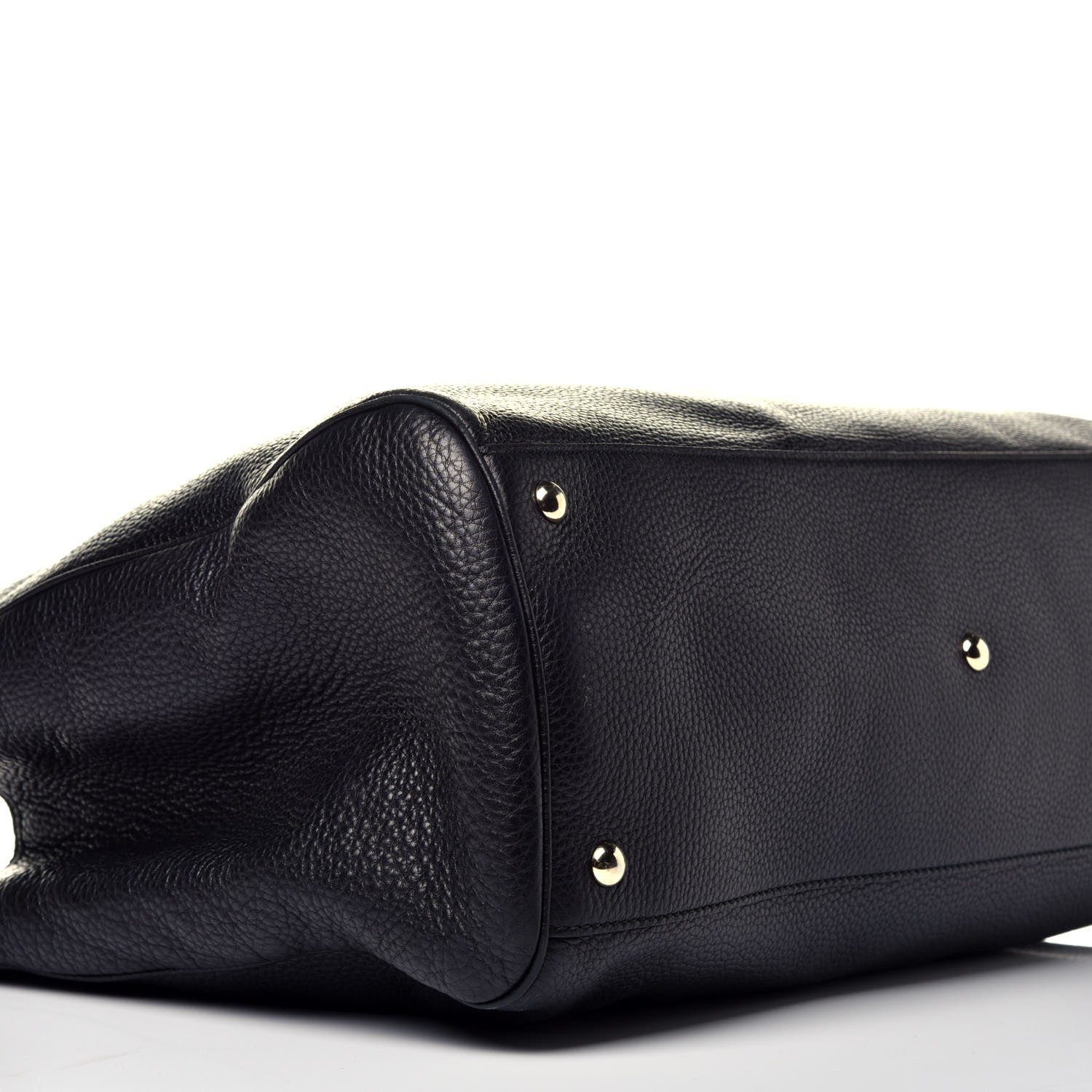 Gucci Calfskin Large Bamboo Shopper Tote Black 8 of 9