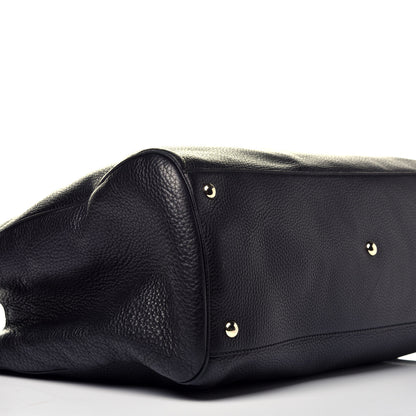 Gucci Calfskin Large Bamboo Shopper Tote Black 8 of 9