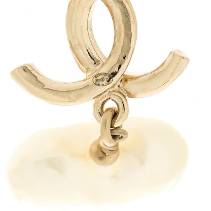 Chanel Pearl CC Heart Drop Earrings Gold 4 of 5