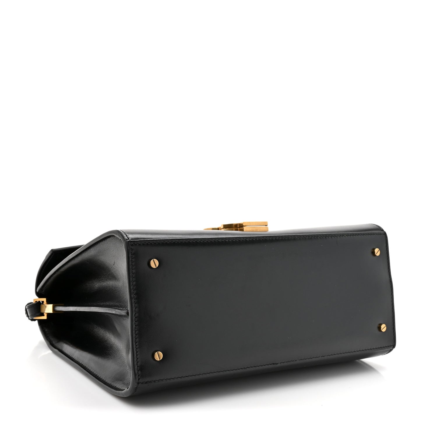 Smooth Calfskin Medium Classic Monogram Cassandra Top Handle Black