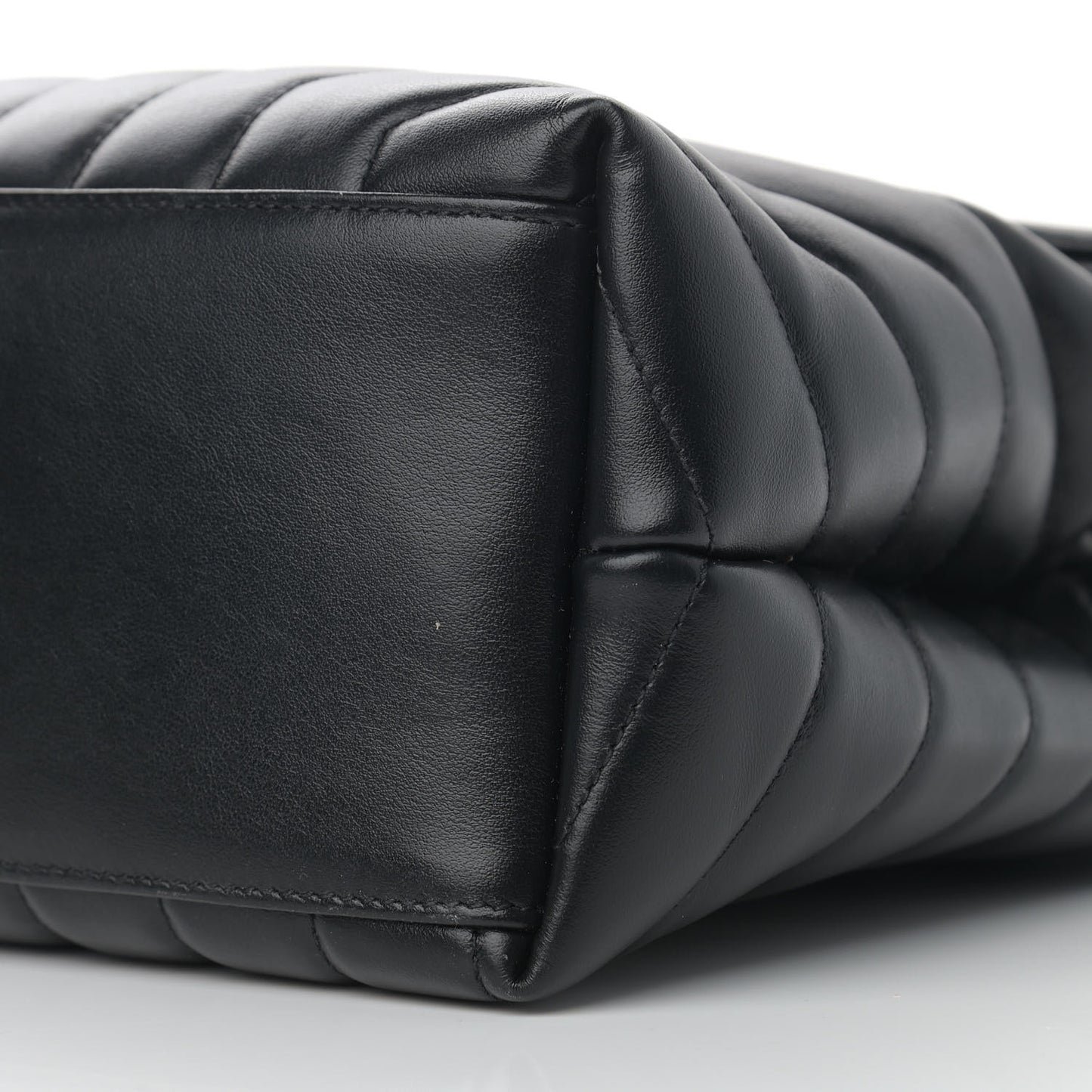 Calfskin Y Quilted Monogram Medium Loulou Chain Satchel Black