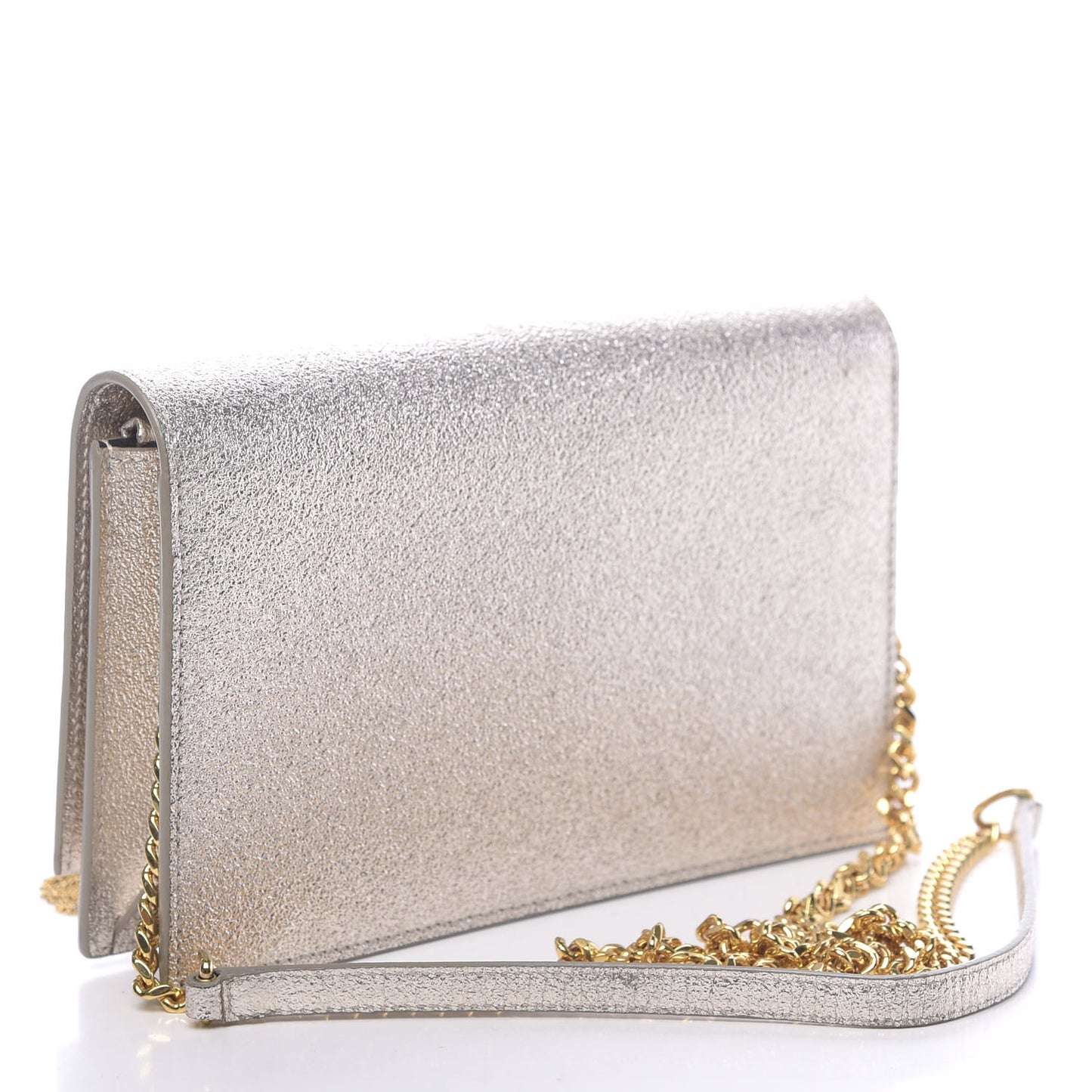 Metallic Calfskin Classic Monogram Kate Tassel Chain Wallet Platine