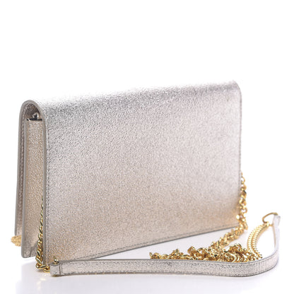 Saint Laurent Metallic Calfskin Classic Monogram Kate Tassel Chain Wallet Platine 3 of 12