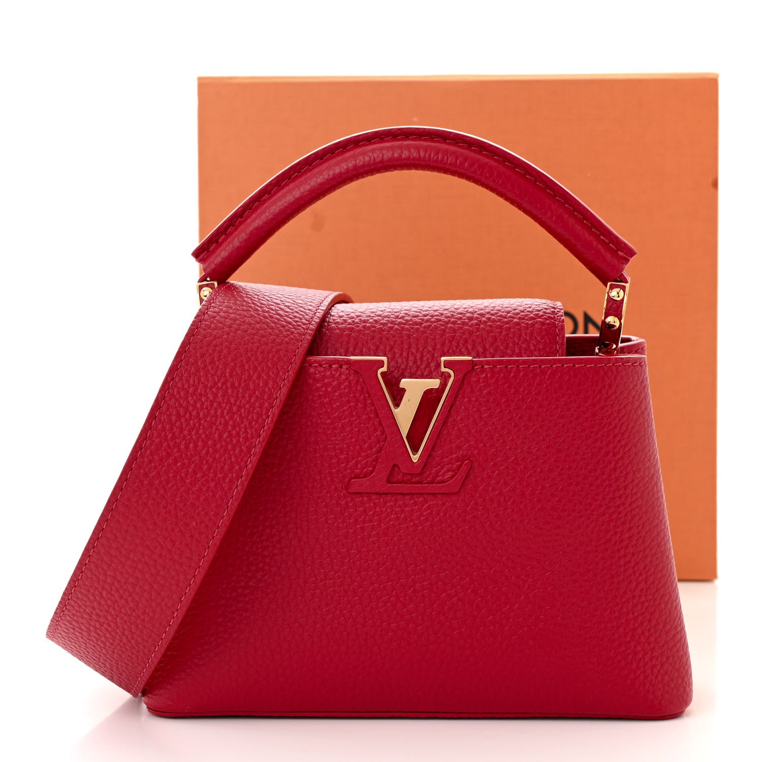 Louis Vuitton Taurillon Mini Capucines Scarlet 10 of 10