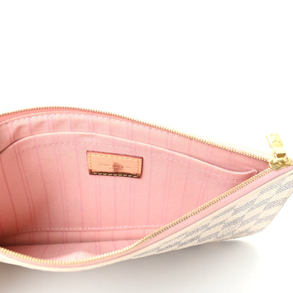 Louis Vuitton Damier Azur Neverfull MM GM Pochette Rose Ballerine 5 of 7