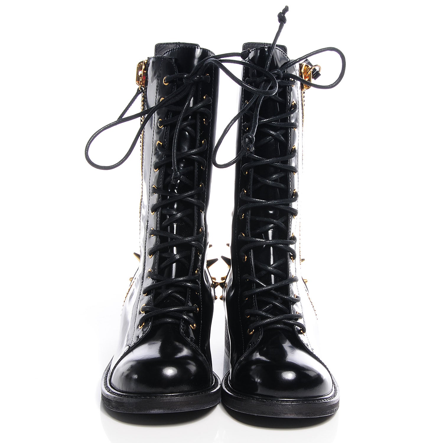 FASHIONPHILE GIUSEPPEZANOTTIPatentStuddedDaphneBikerBoots37.5NeroBlack 2 of 6
