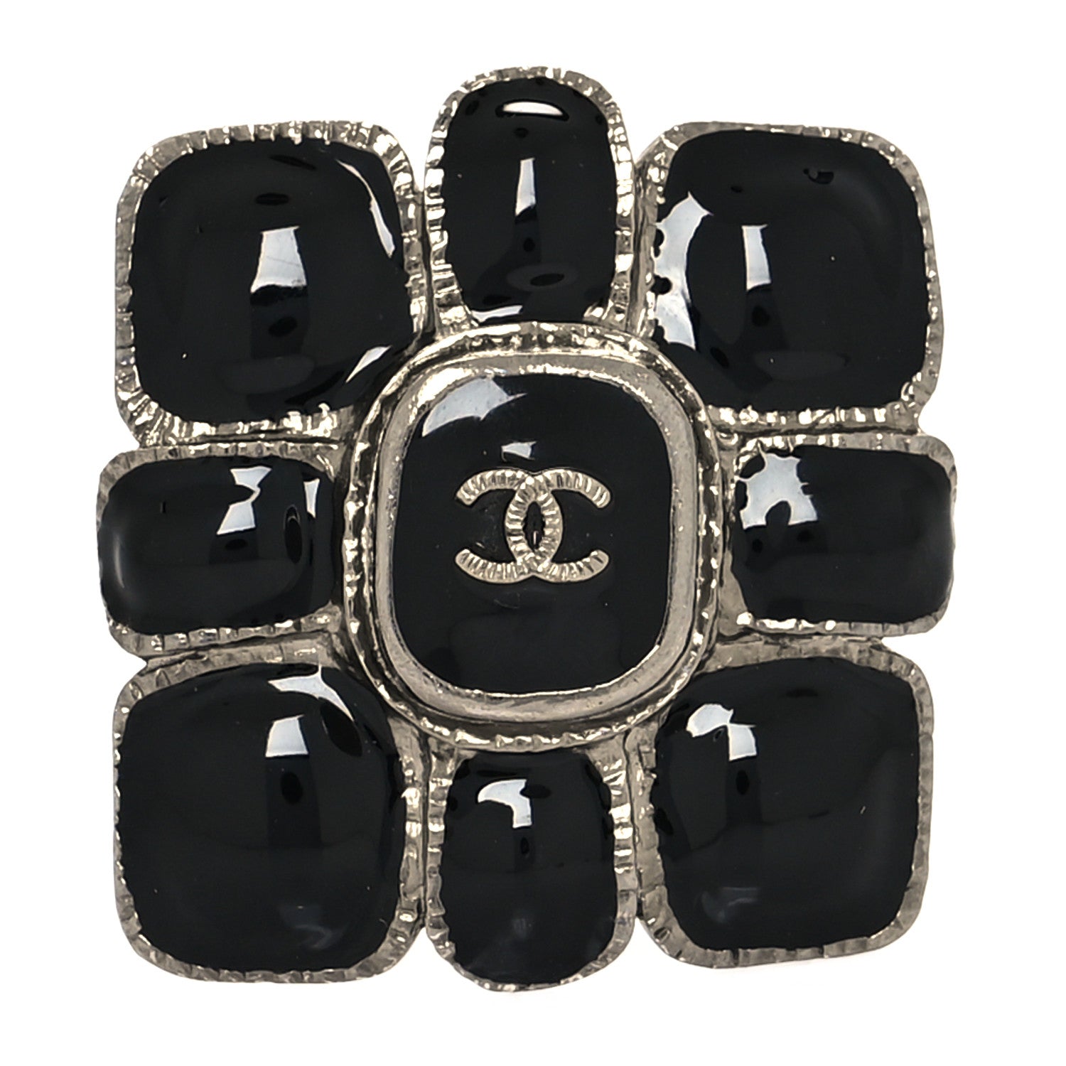 Chanel Gripoixl CC Brooch Black 1 of 4