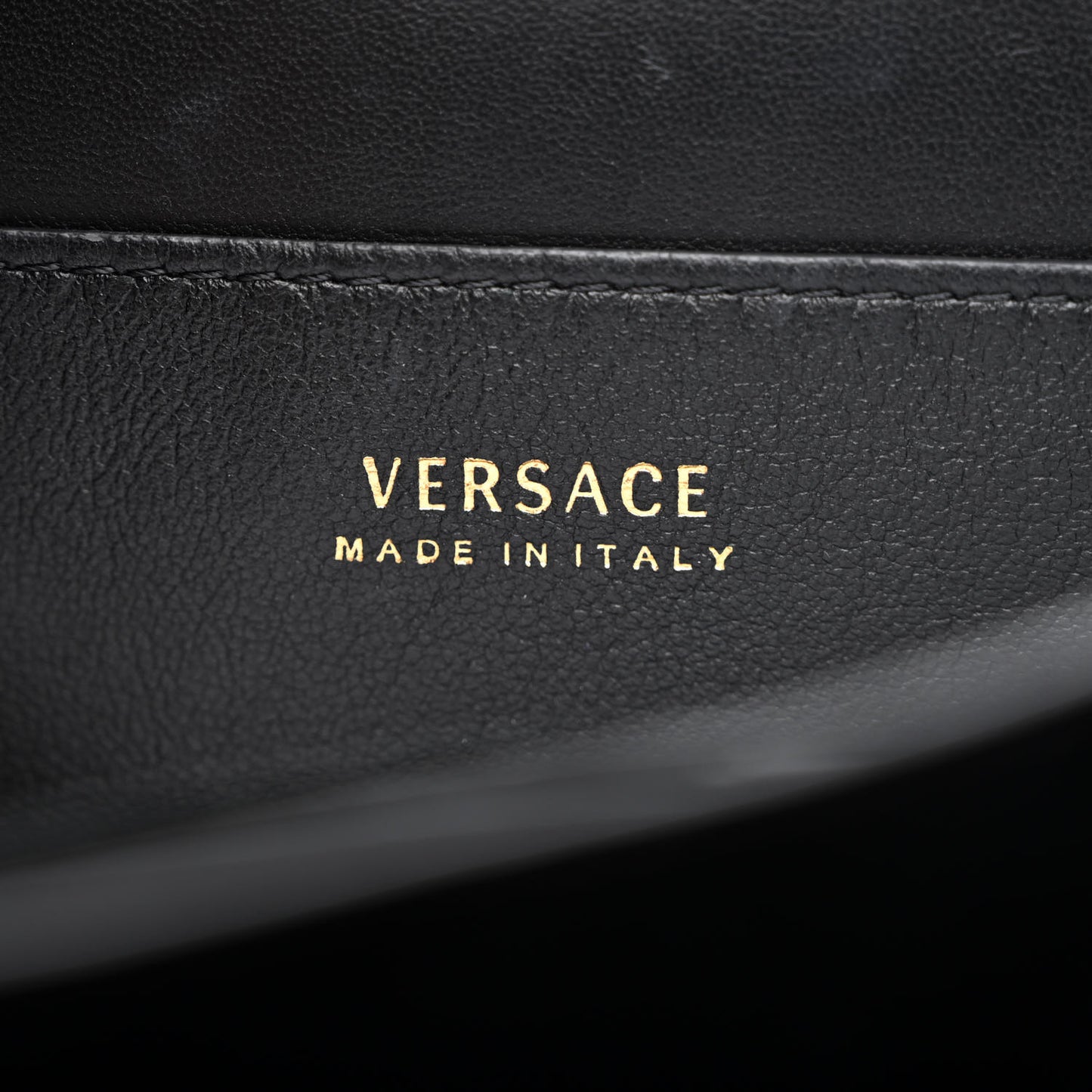 Vitello Barocco Virtus Small Top Handle Shoulder Bag Black