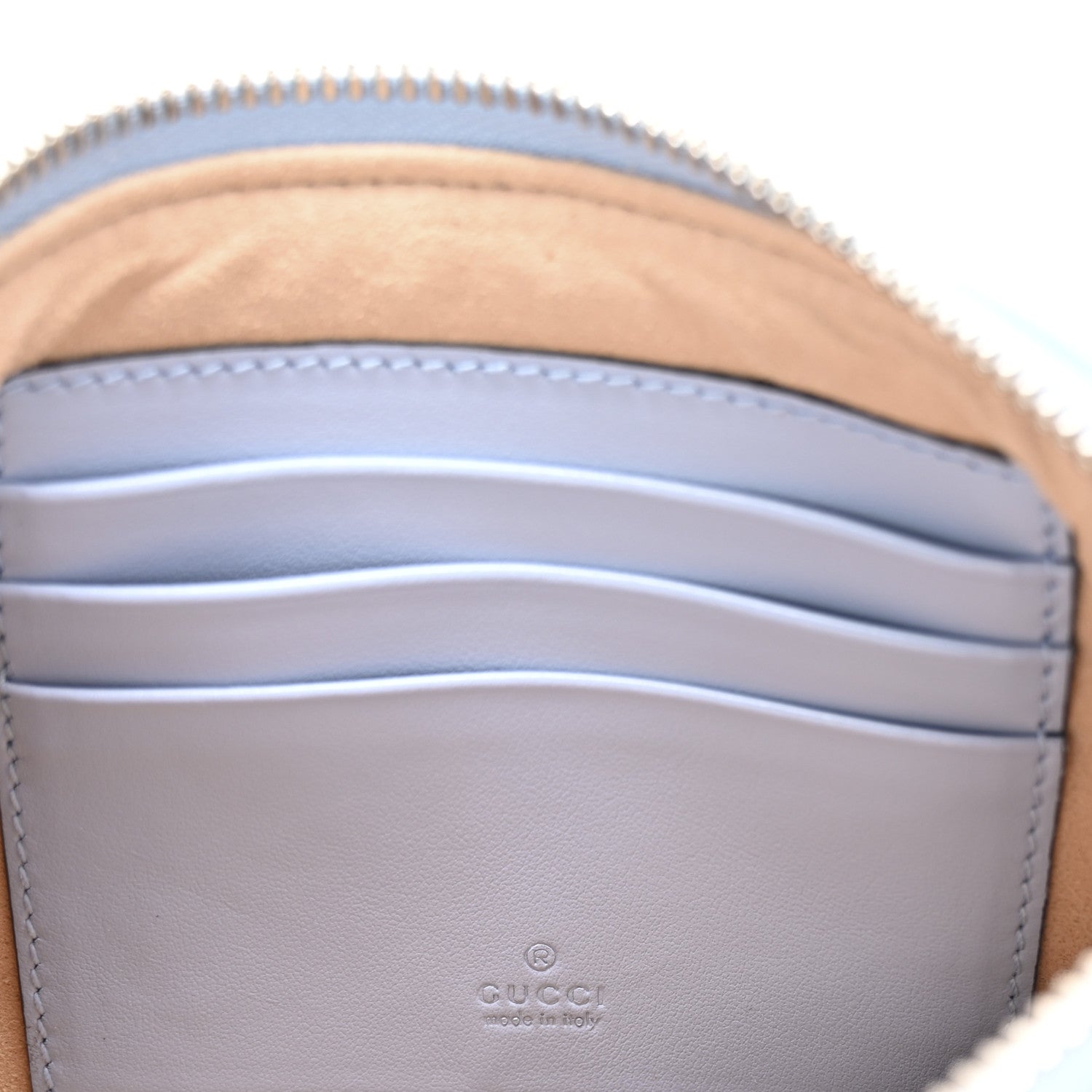 Gucci Calfskin Matelasse GG Marmont Wrist Wallet Porcelain Light Blue 6 of 8