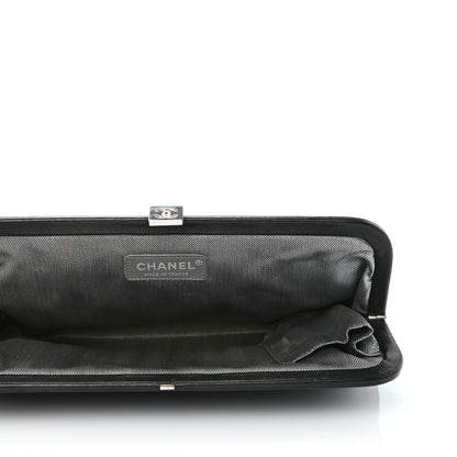Chanel Lambskin Vertical Quilted Mademoiselle Clutch Black 5 of 7