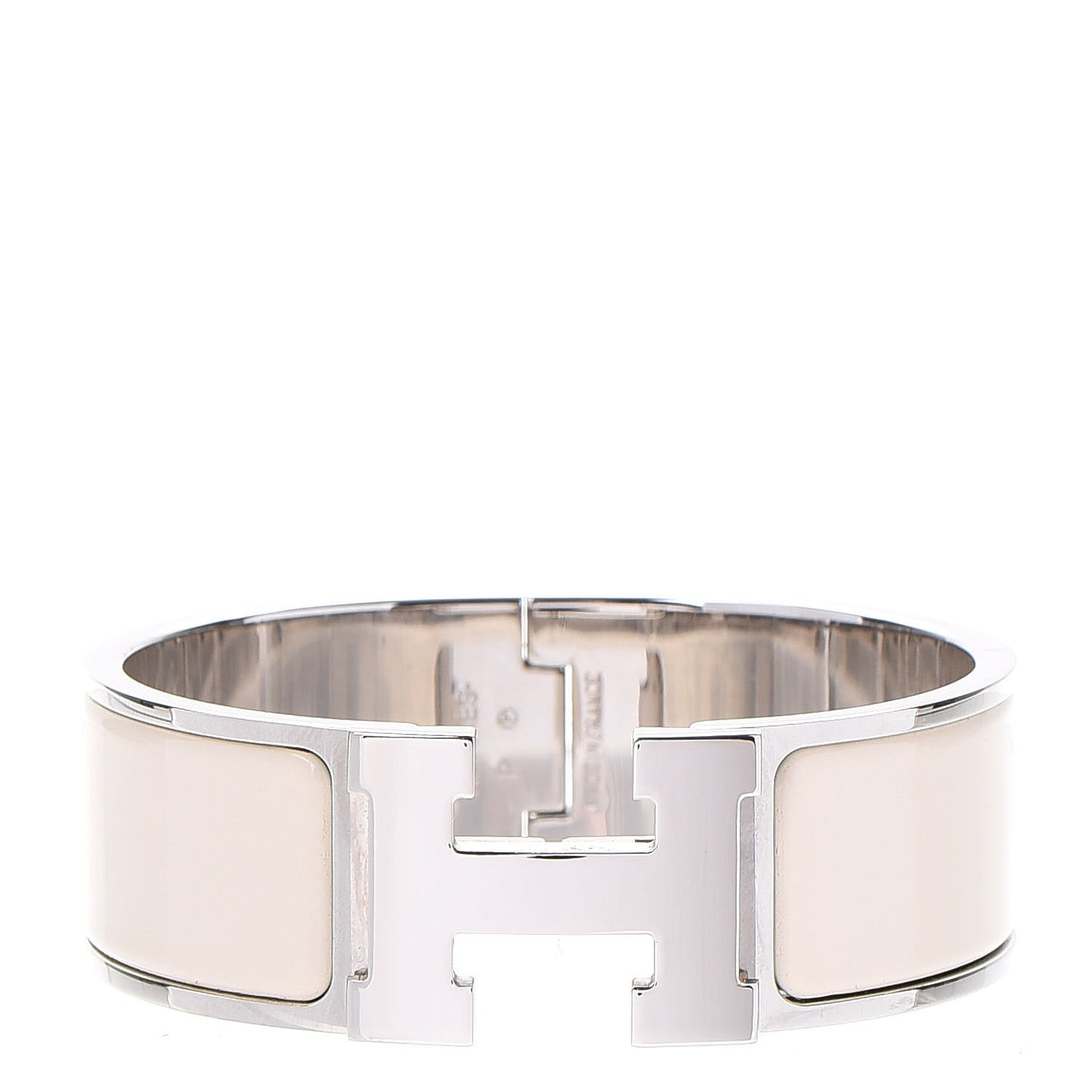 Enamel Wide Clic Clac H Bracelet PM White