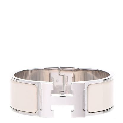 Hermes Enamel Wide Clic Clac H Bracelet PM White 1 of 4