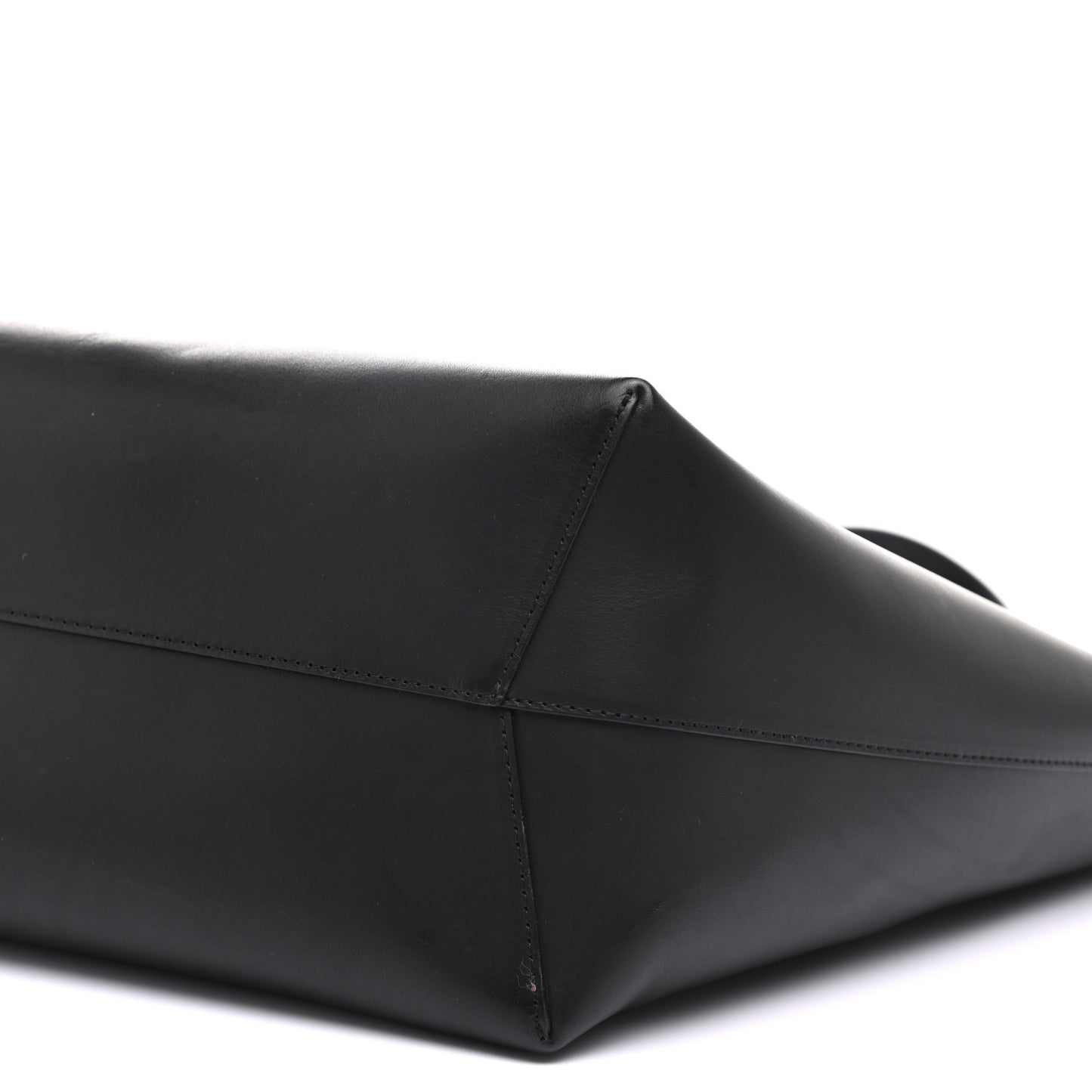 Calfskin Small Shopping Tote Black Flamma
