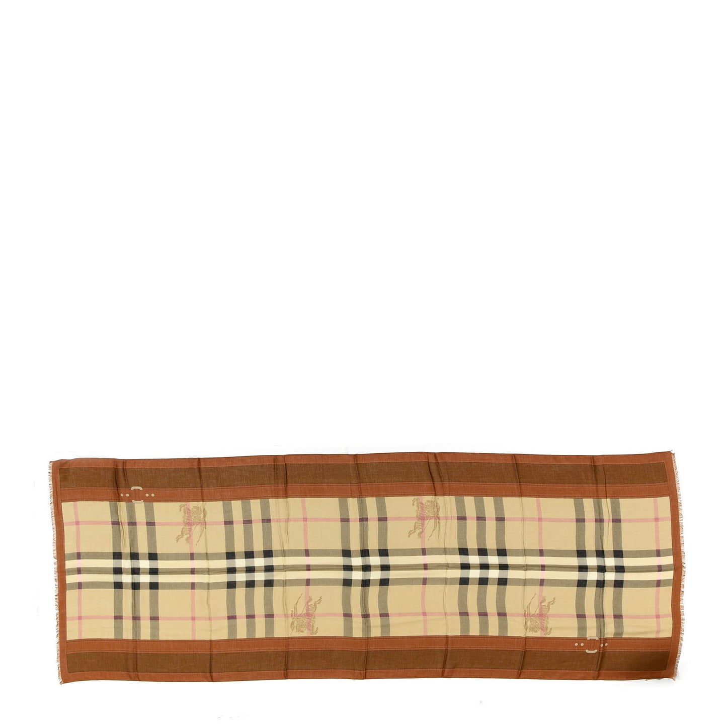 Modal Silk Cashmere Haymarket Check Scarf Bronze