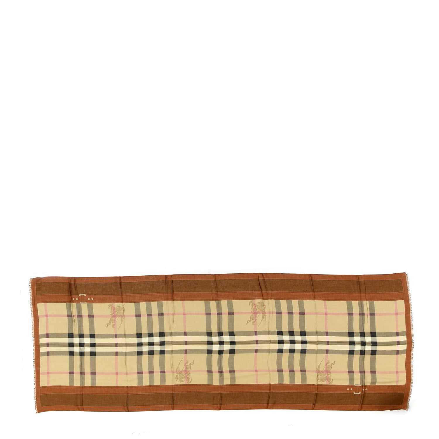 Burberry Modal Silk Cashmere Haymarket Check Scarf Bronze 1 of 3