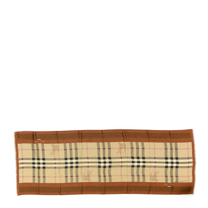 Burberry Modal Silk Cashmere Haymarket Check Scarf Bronze 1 of 3