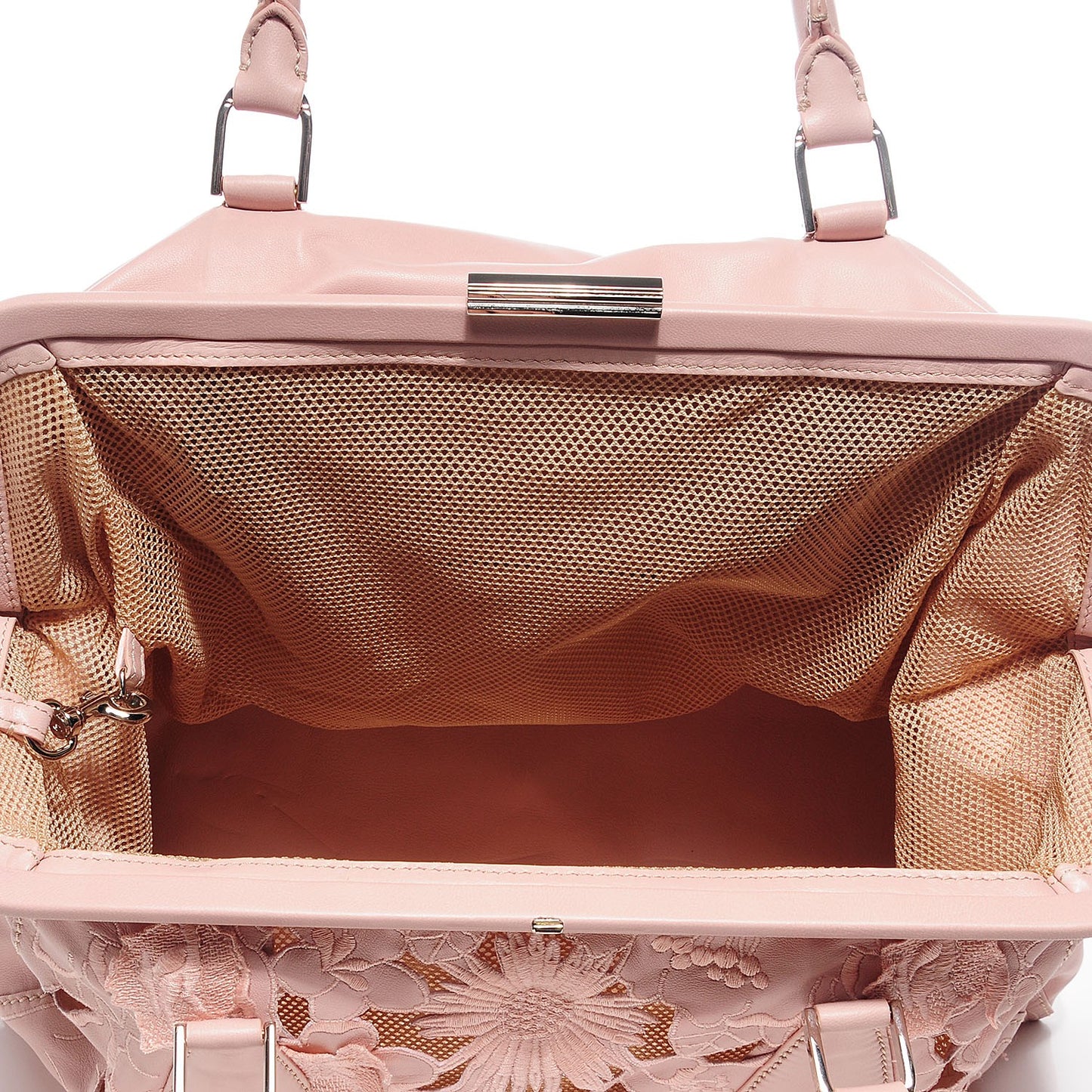Lambskin Lace Girello Satchel Blush