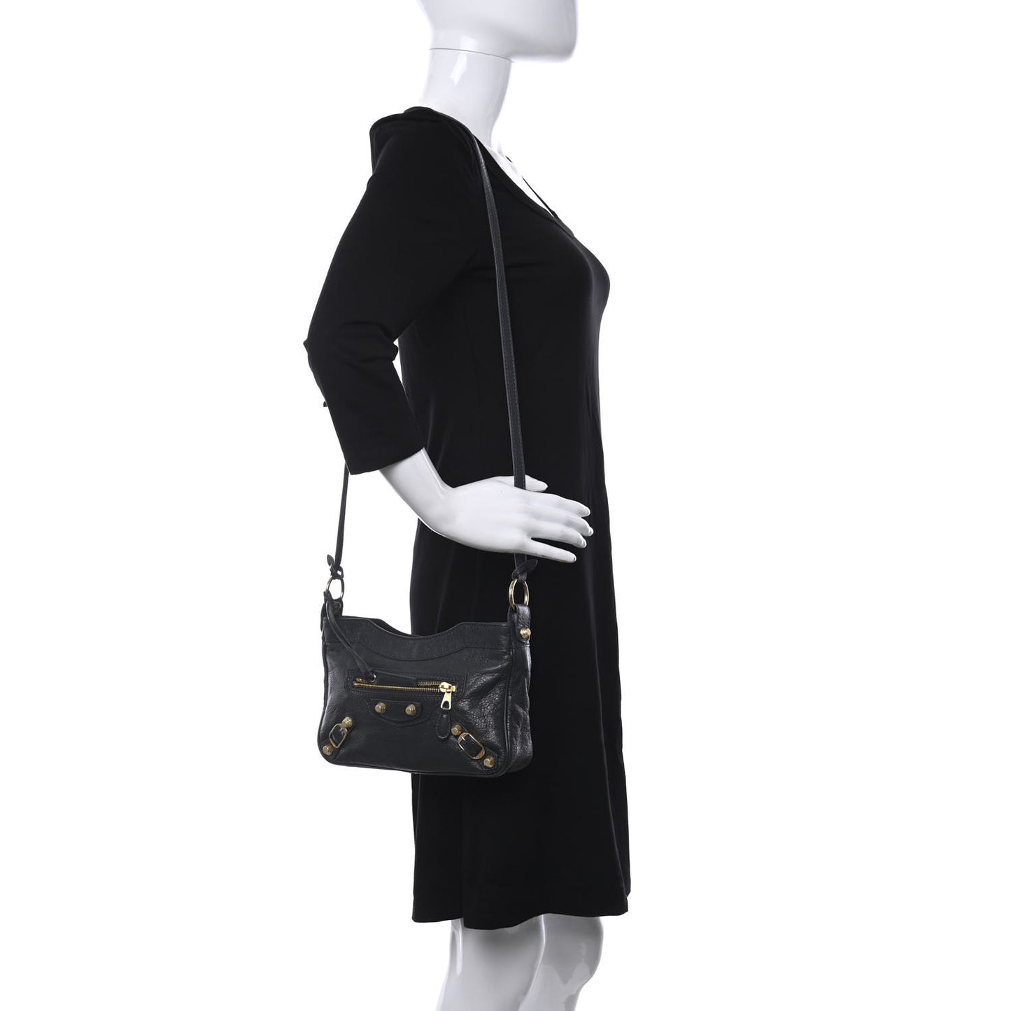 Agneau Giant 12 Gold Hardware Hip Black