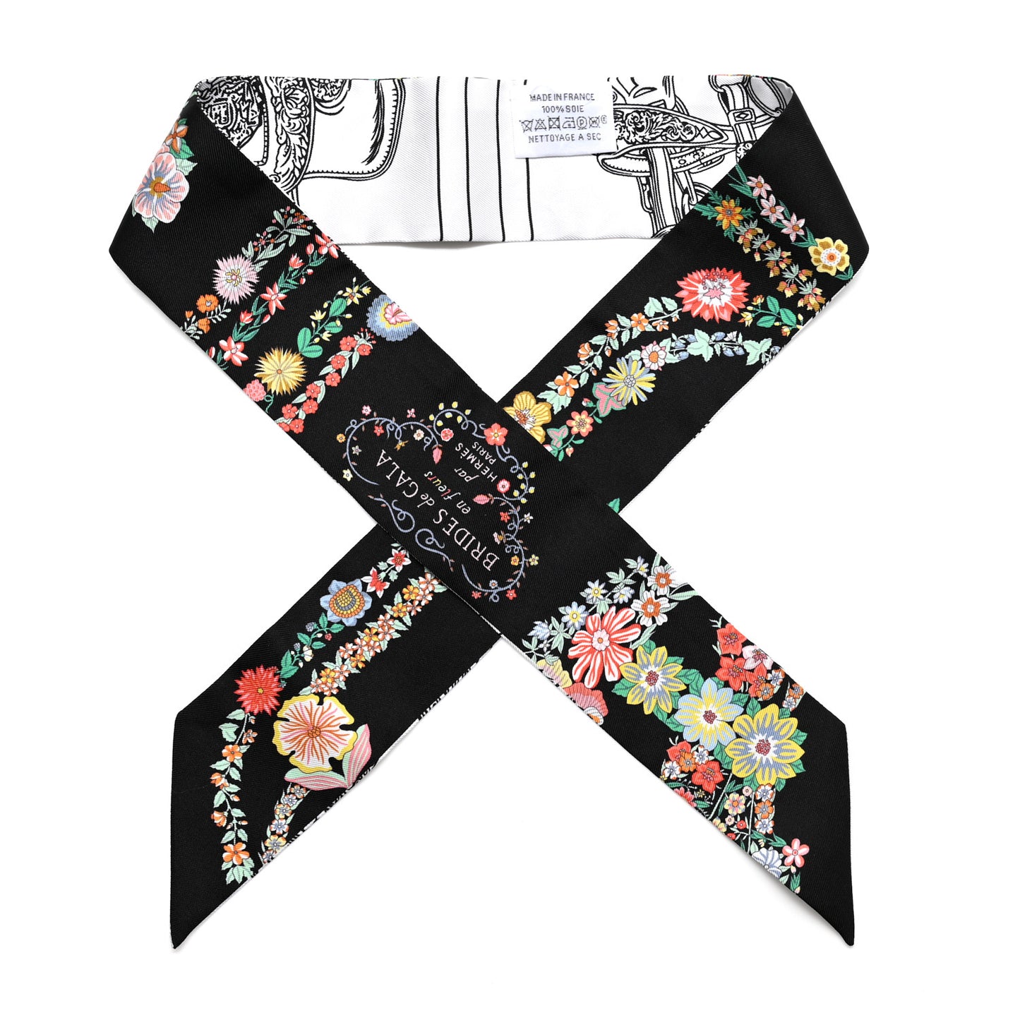 Silk Brides de Gala en Fleurs Twilly Black Multicolor White
