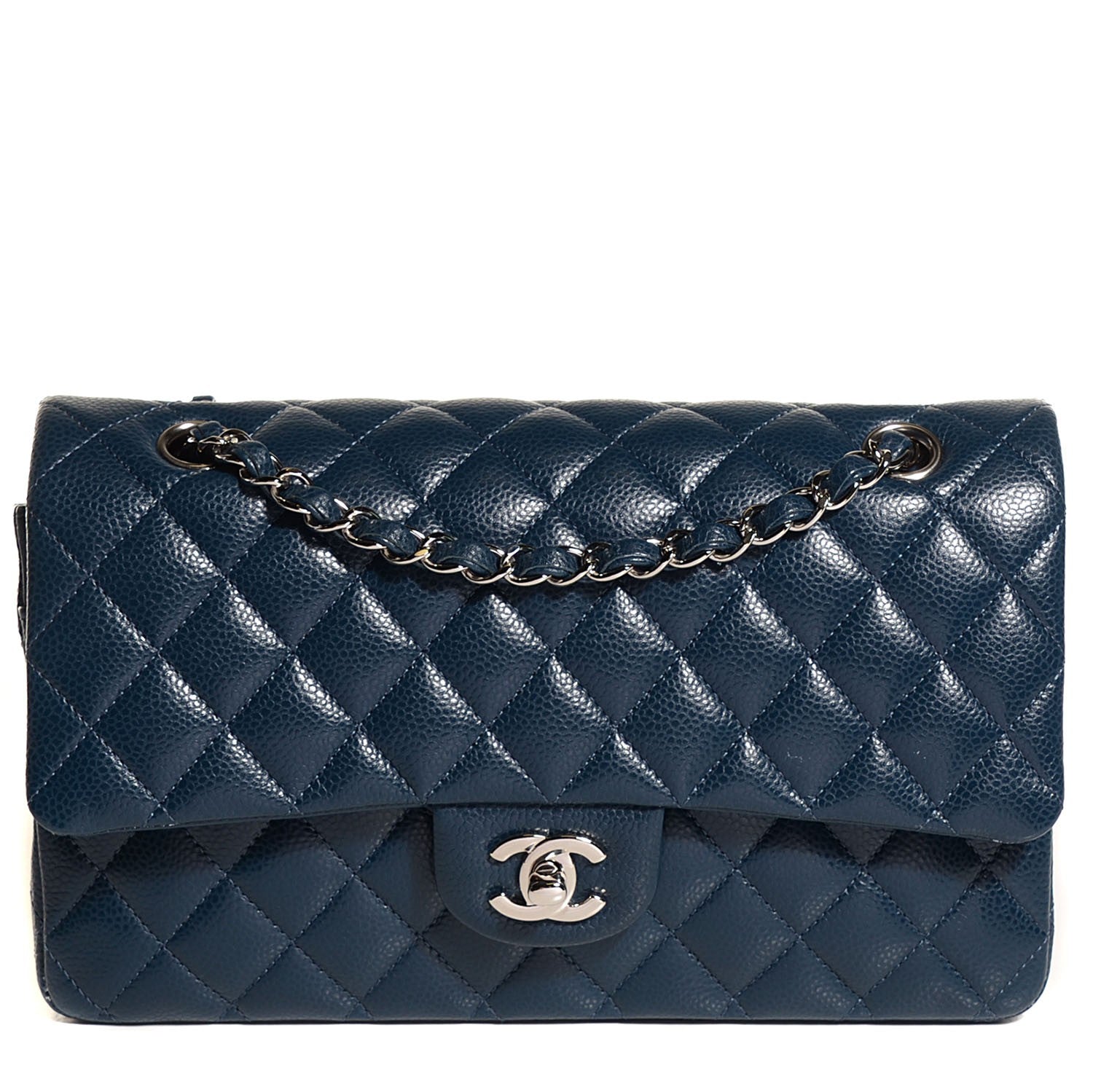 Chanel Caviar Quilted Medium Double Flap Navy 1 of 8