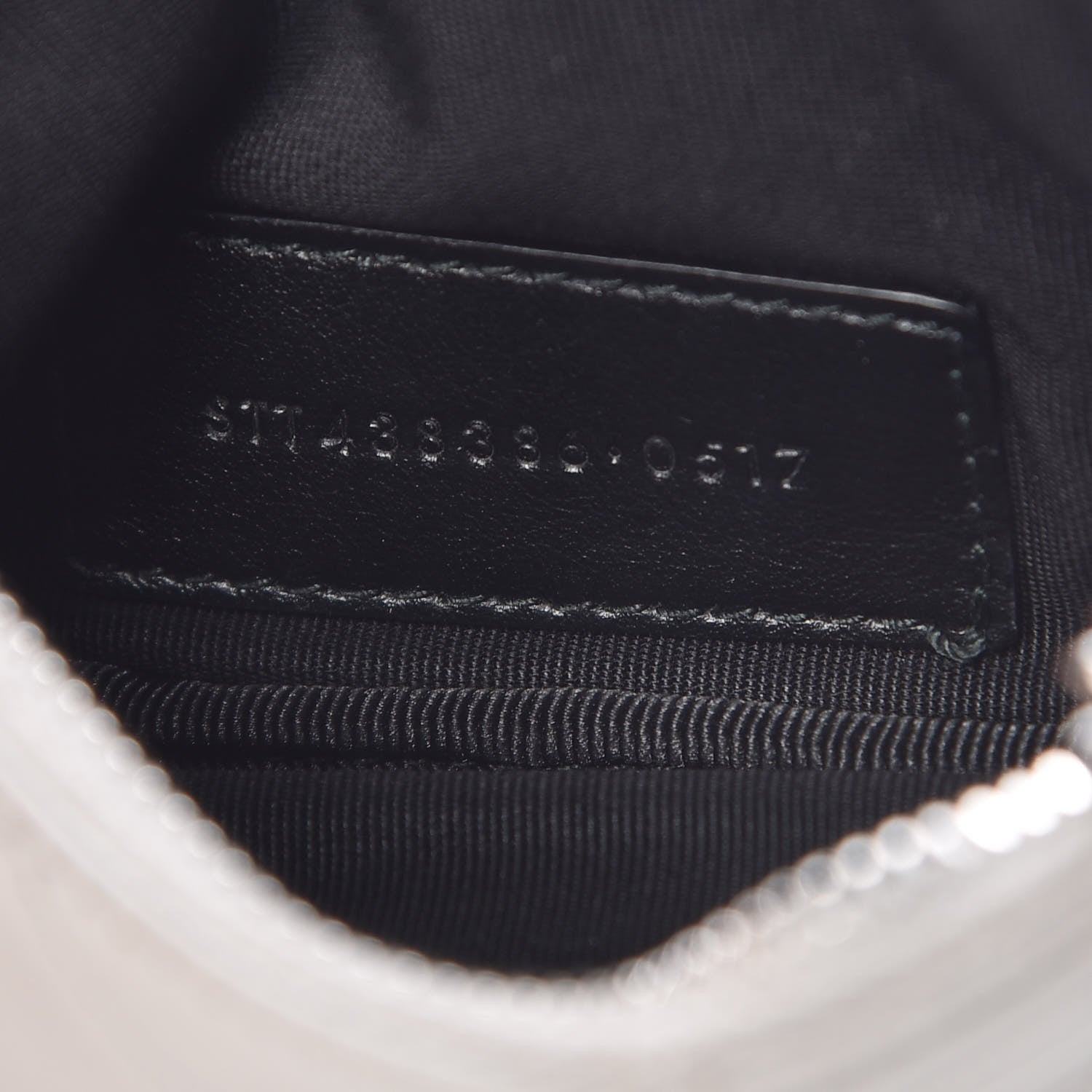 Saint Laurent Calfskin Matelasse Monogram Key Pouch Light Grey 7 of 9