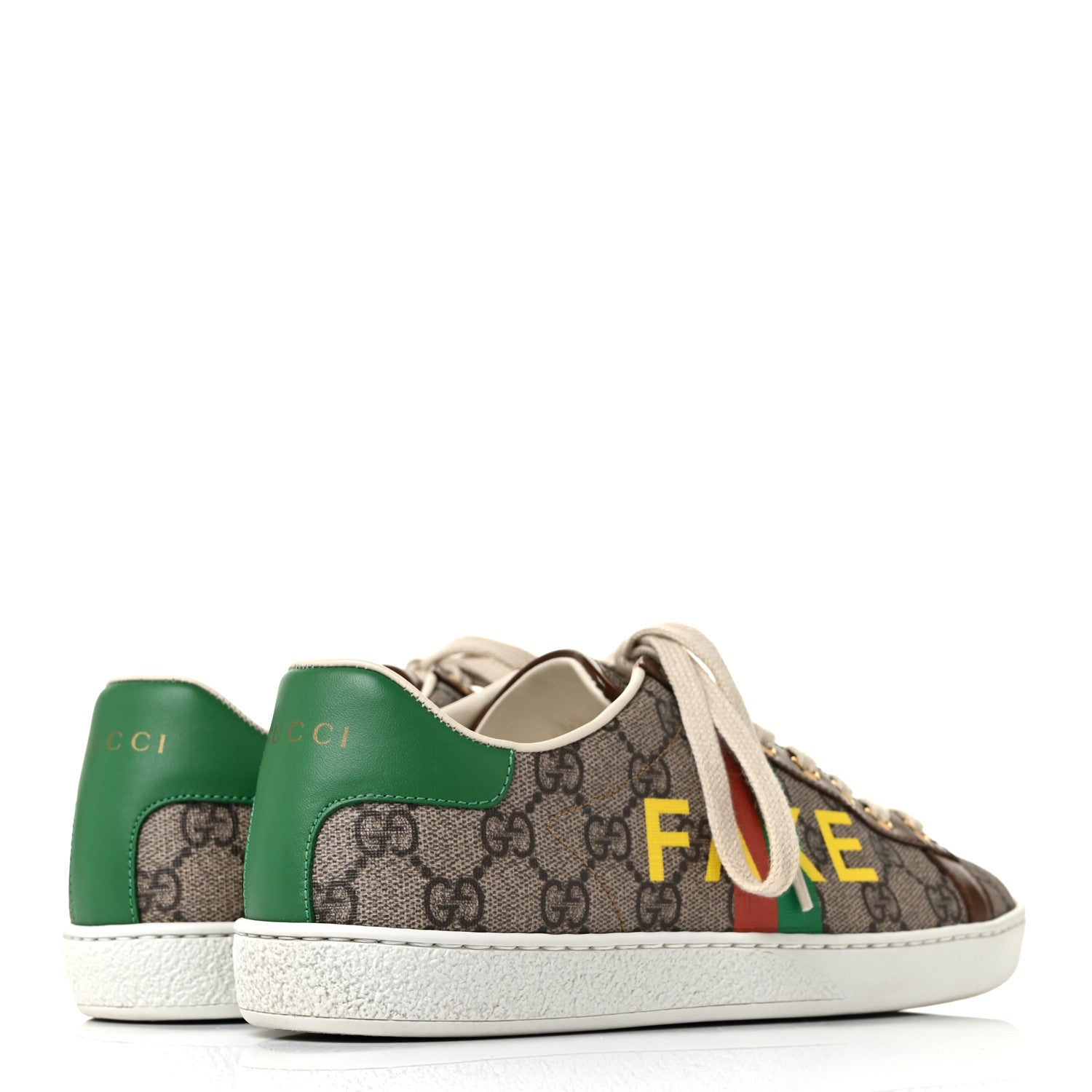 Gucci GG Supreme Monogram Fake/Not Womens Ace Sneakers 38 Beige New Shamarock Brown Sugar 4 of 10