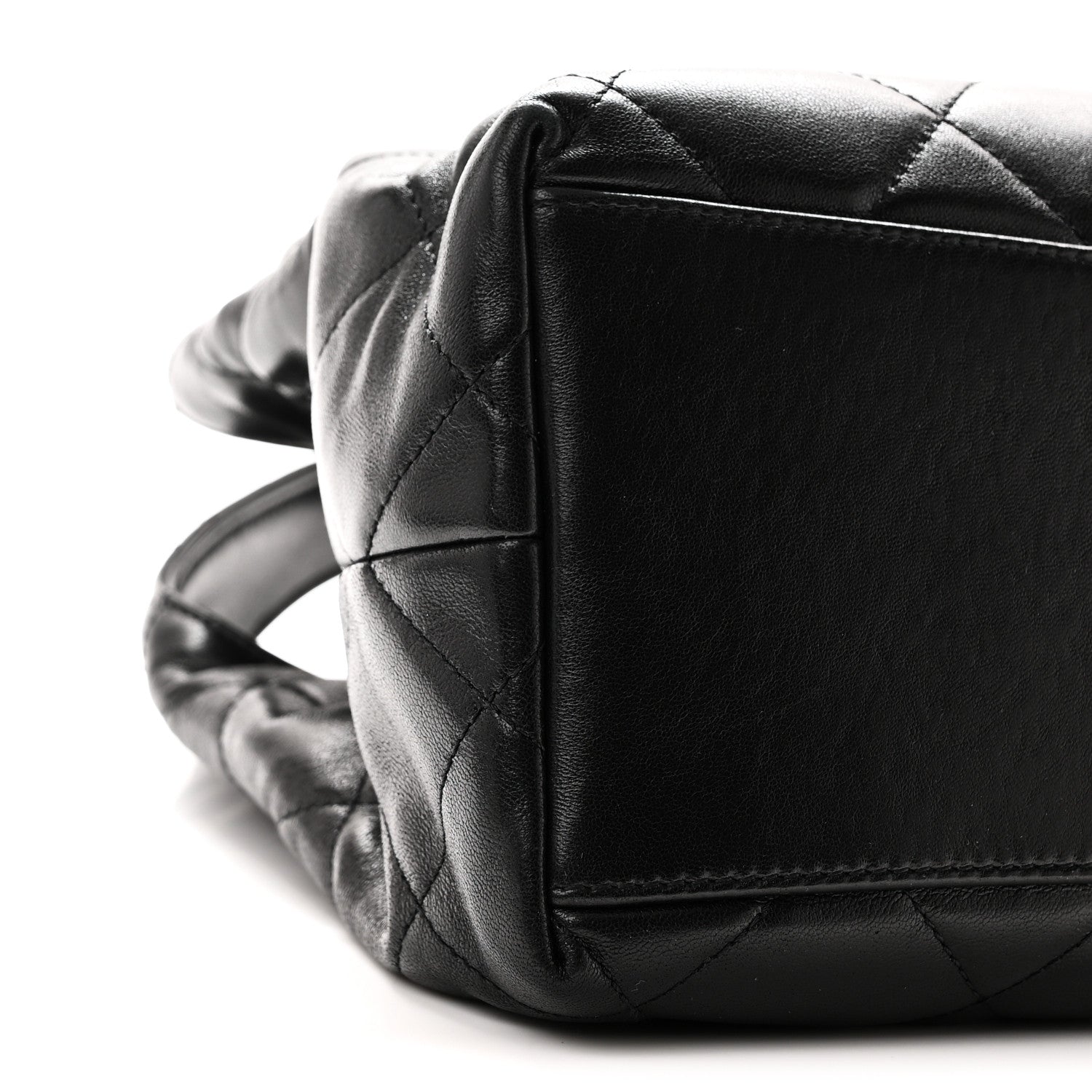 Chanel Shiny Lambskin Quilted CC Belt Shopping Bag Black 8 of 9