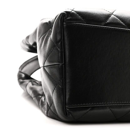 Chanel Shiny Lambskin Quilted CC Belt Shopping Bag Black 8 of 9