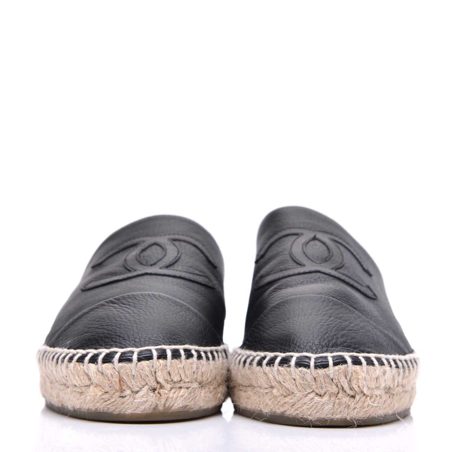 Chanel Calfskin CC Espadrille Mules 39 Black 2 of 11