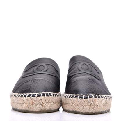 Chanel Calfskin CC Espadrille Mules 39 Black 2 of 11