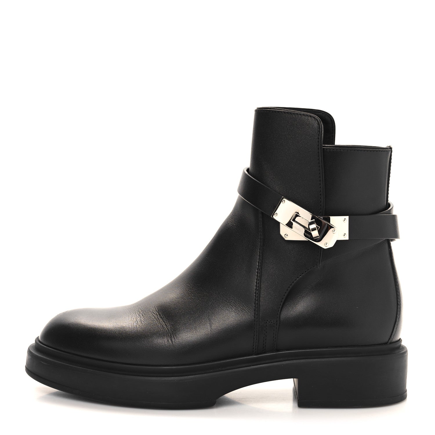 Hermes Calfskin Veo Ankle Boots 37.5 Black 1 of 9